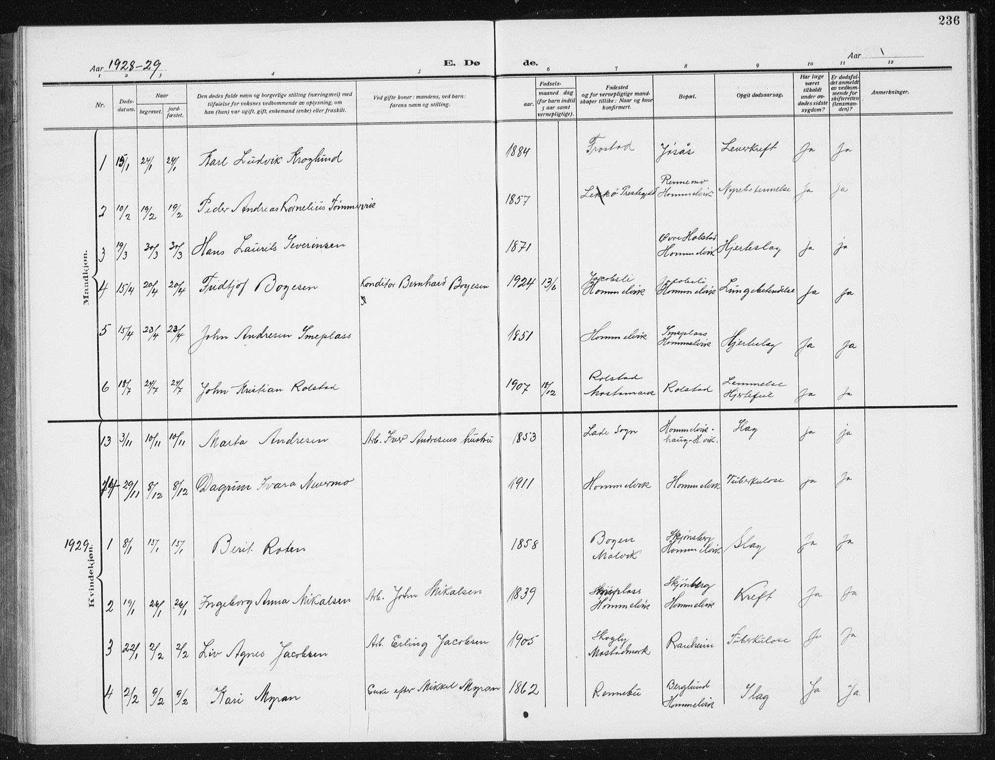 Ministerialprotokoller, klokkerbøker og fødselsregistre - Sør-Trøndelag, SAT/A-1456/617/L0431: Parish register (copy) no. 617C02, 1910-1936, p. 236