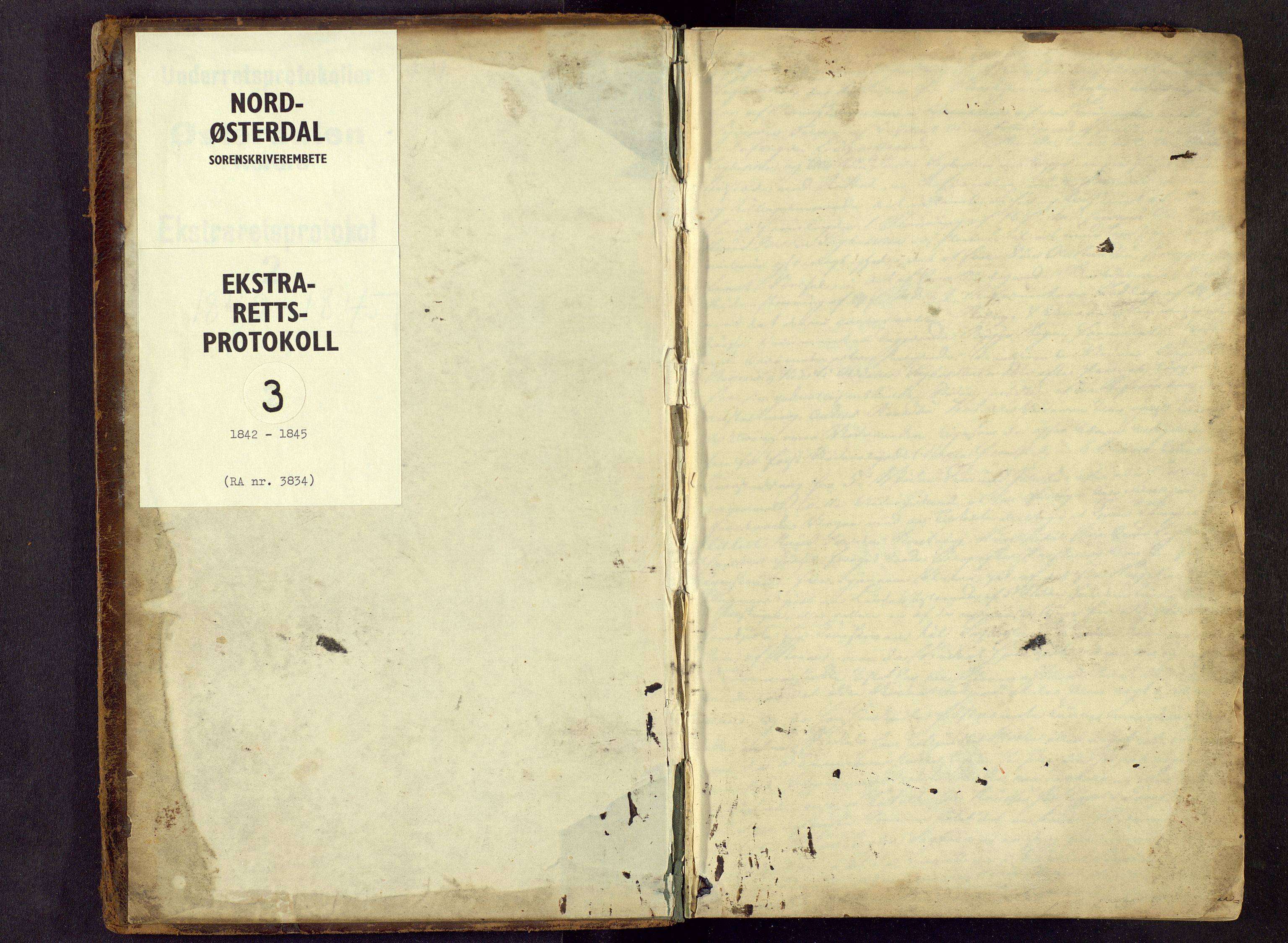 Nord-Østerdal tingrett, AV/SAH-TING-020/G/Gc/L0003: Ekstrarettsprotokoll, 1842-1845