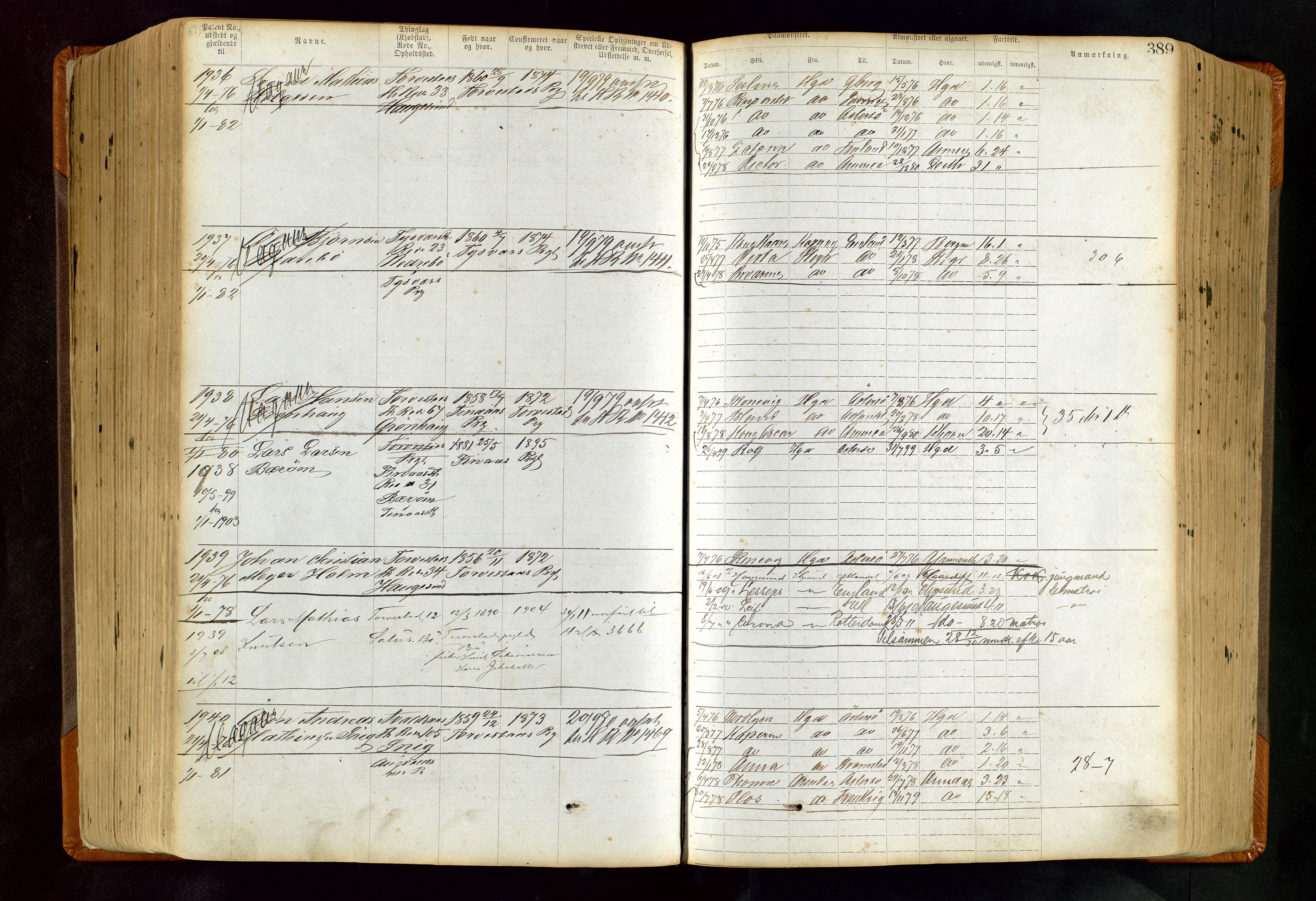 Haugesund sjømannskontor, AV/SAST-A-102007/F/Ff/L0004: Sjøfartsrulle Haugesund krets nr. 1 - 3586, 1868-1948, p. 389