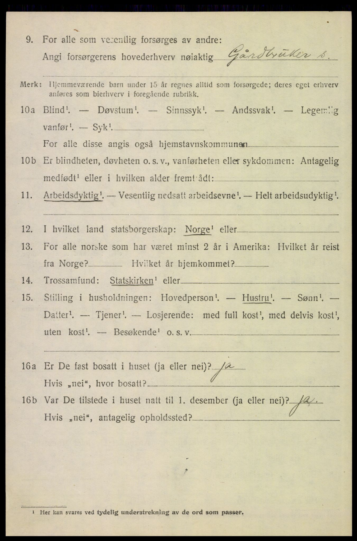 SAH, 1920 census for Kvikne, 1920, p. 1271