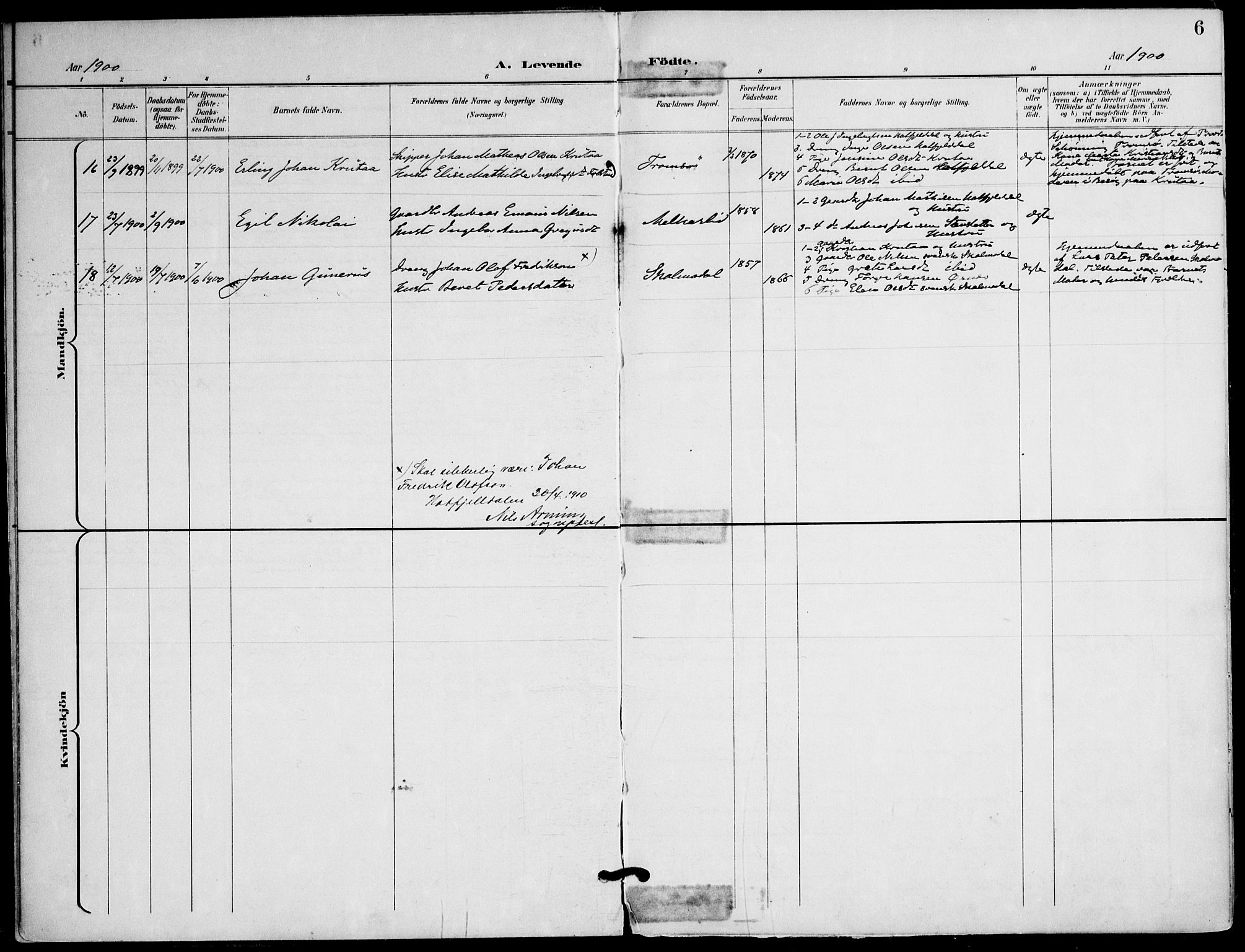 Ministerialprotokoller, klokkerbøker og fødselsregistre - Nordland, AV/SAT-A-1459/823/L0326: Parish register (official) no. 823A03, 1899-1919, p. 6