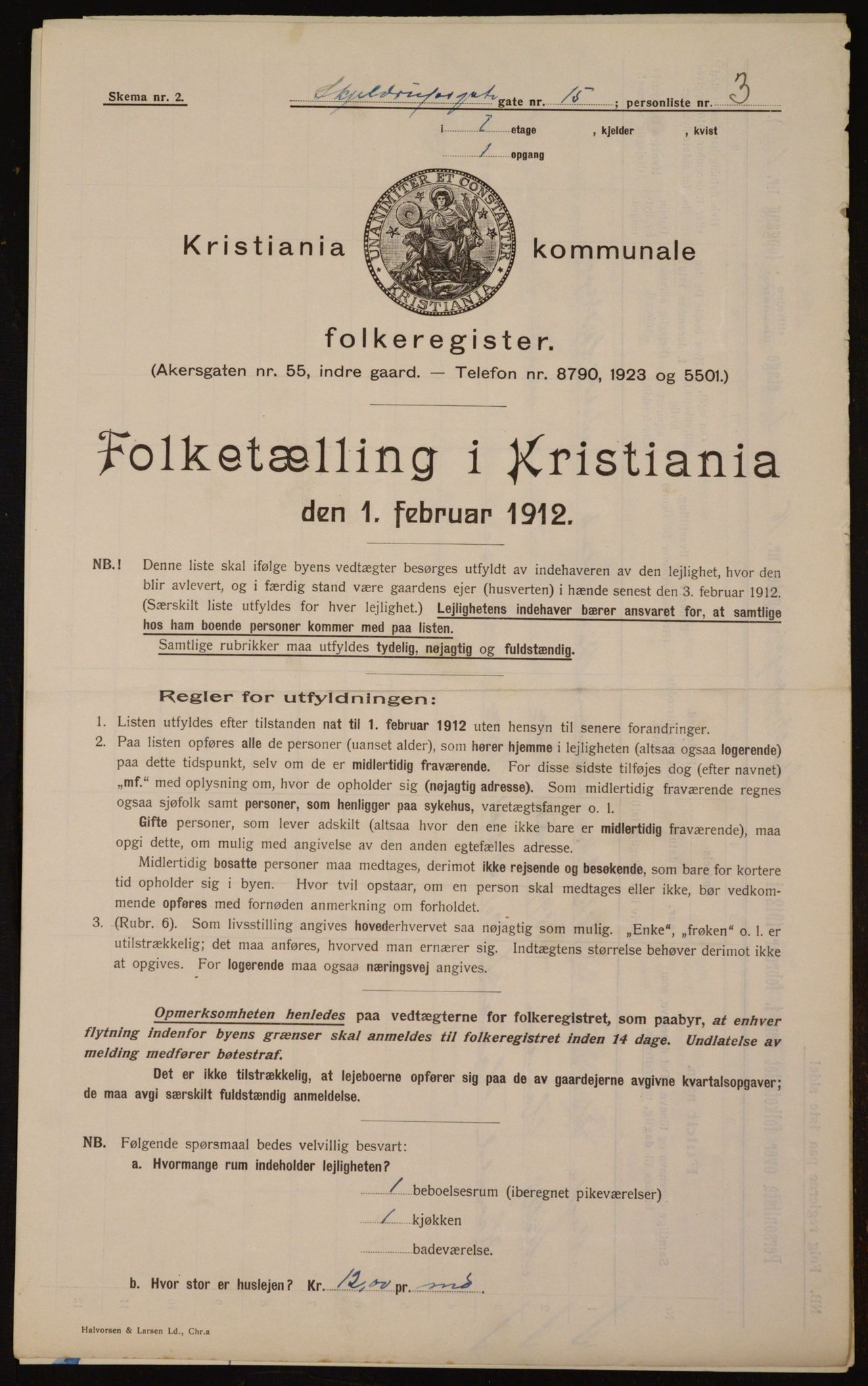 OBA, Municipal Census 1912 for Kristiania, 1912, p. 96311