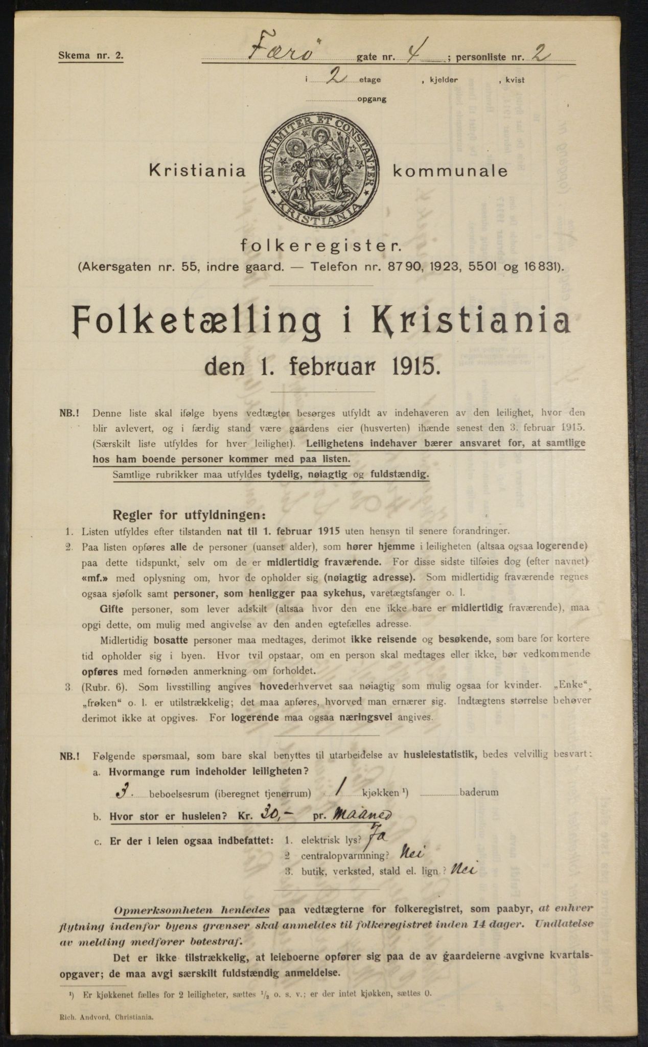 OBA, Municipal Census 1915 for Kristiania, 1915, p. 28156