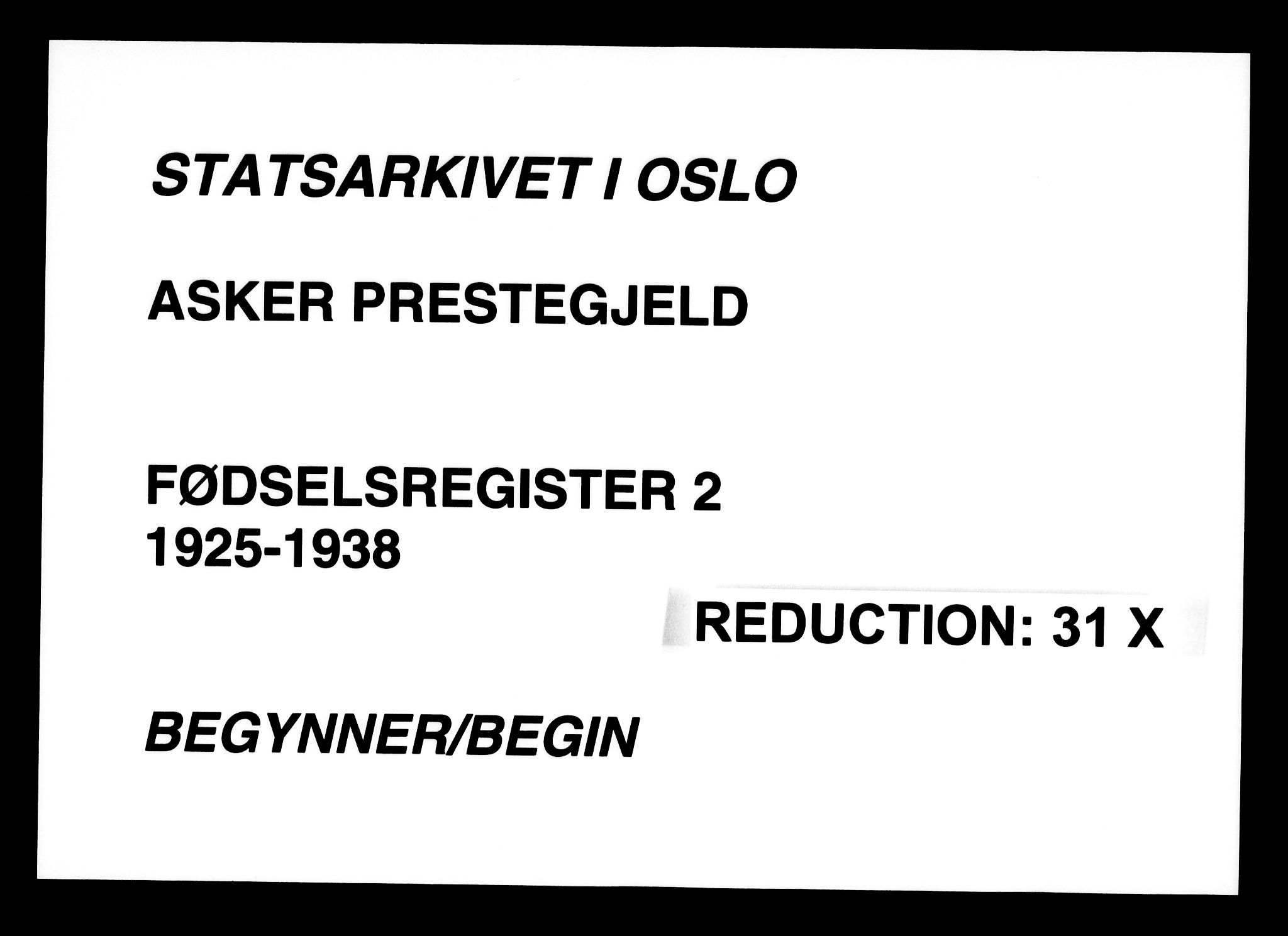 Asker prestekontor Kirkebøker, SAO/A-10256a/J/L0002: Birth register no. 2, 1925-1938