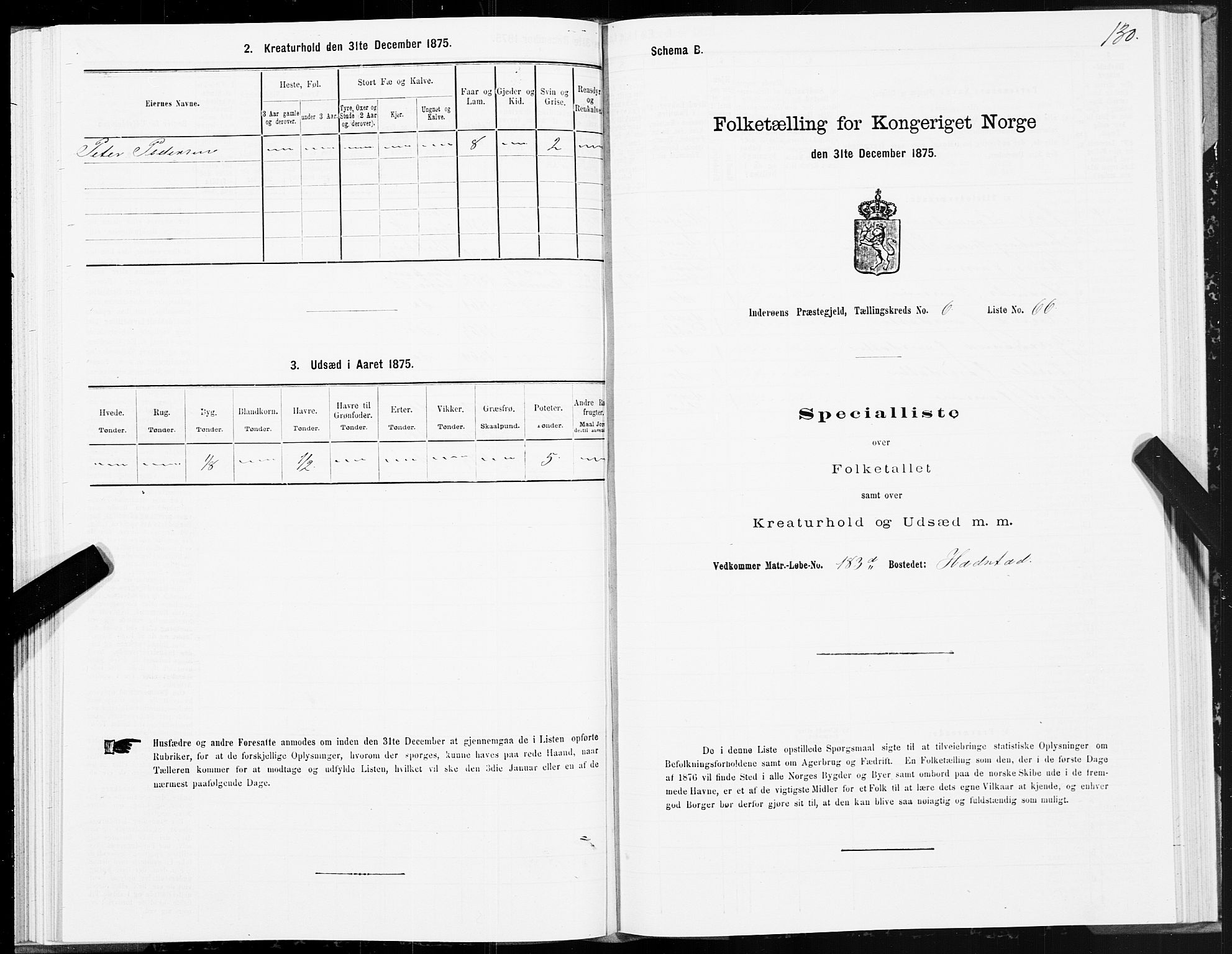 SAT, 1875 census for 1729P Inderøy, 1875, p. 4130