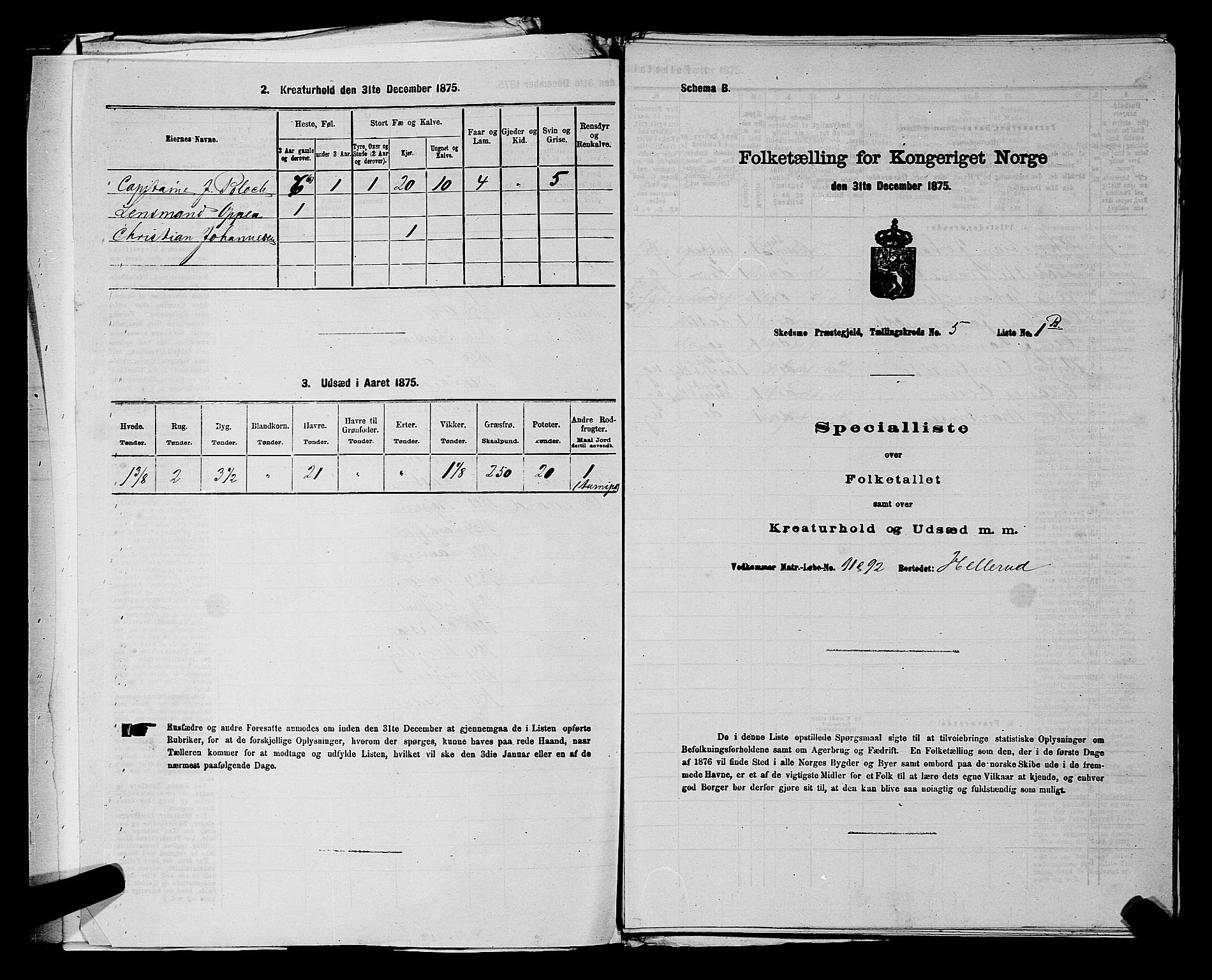 RA, 1875 census for 0231P Skedsmo, 1875, p. 601