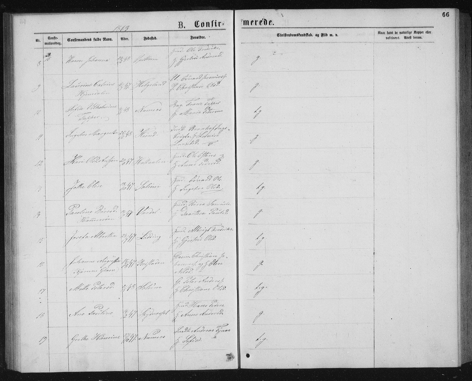 Ministerialprotokoller, klokkerbøker og fødselsregistre - Nord-Trøndelag, SAT/A-1458/768/L0567: Parish register (official) no. 768A02, 1837-1865, p. 66