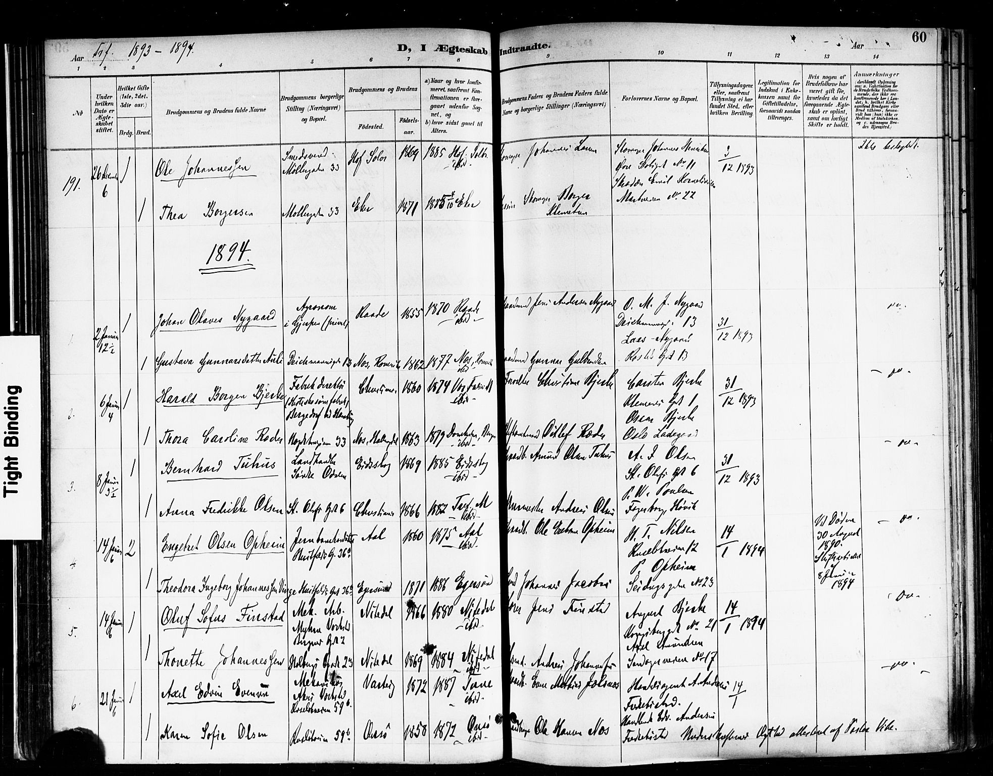 Trefoldighet prestekontor Kirkebøker, SAO/A-10882/F/Fc/L0004: Parish register (official) no. III 4, 1891-1900, p. 60