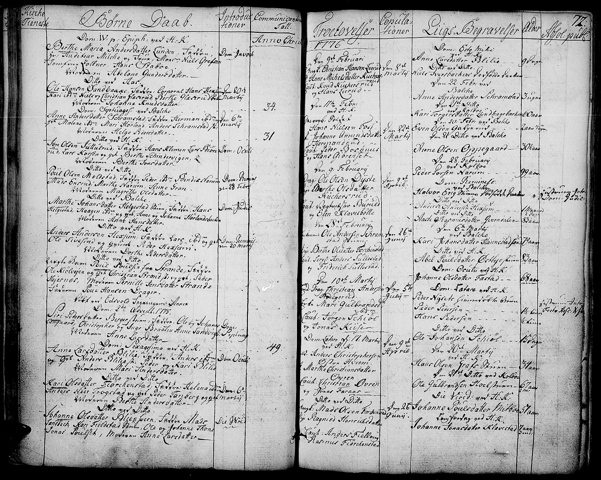 Toten prestekontor, SAH/PREST-102/H/Ha/Haa/L0006: Parish register (official) no. 6, 1773-1793, p. 72
