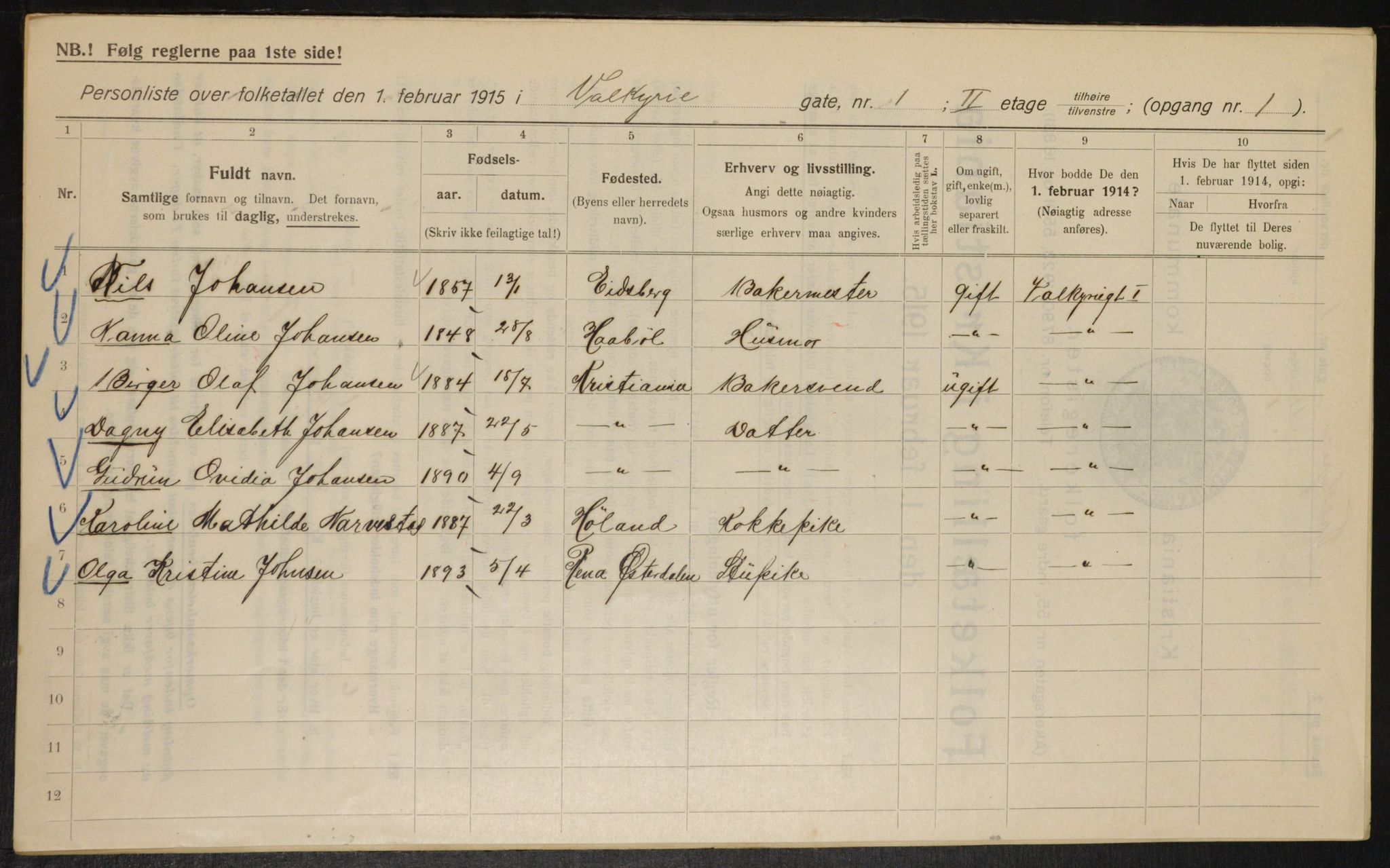 OBA, Municipal Census 1915 for Kristiania, 1915, p. 122281