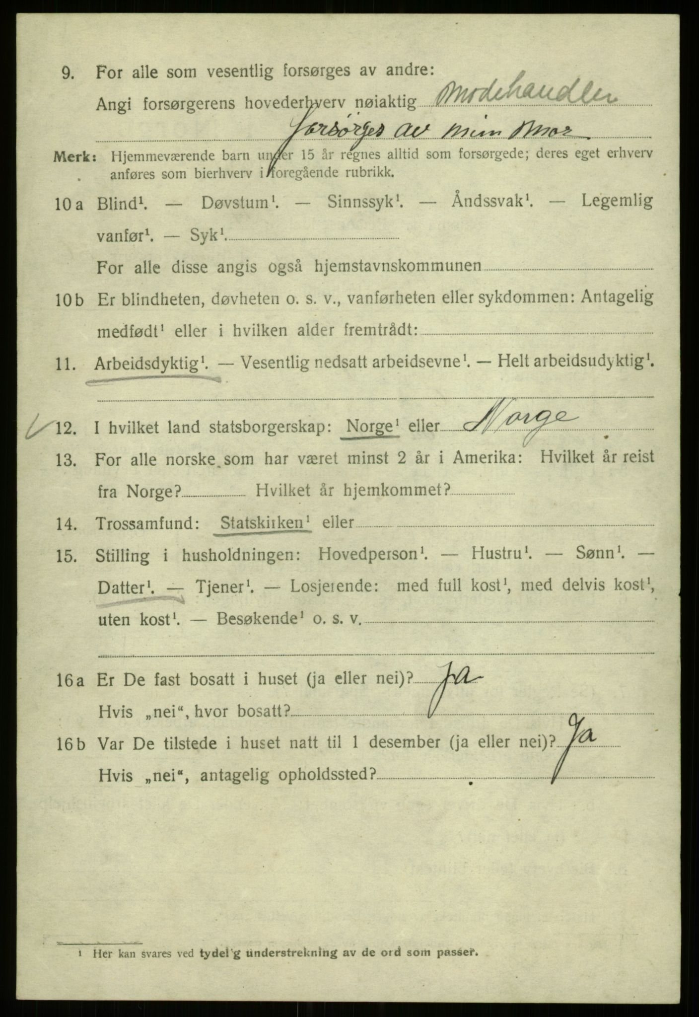 SAB, 1920 census for Bergen, 1920, p. 129675