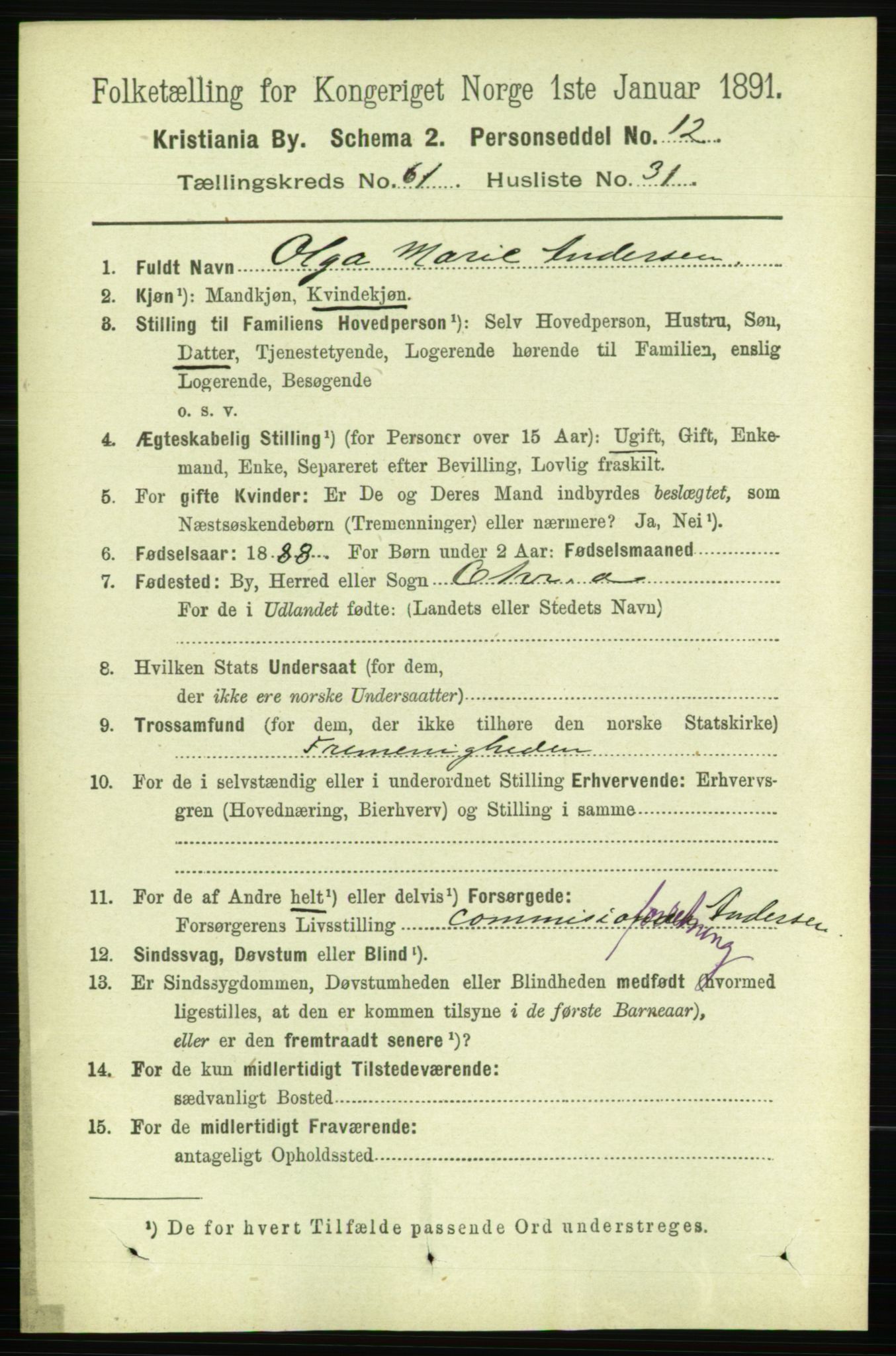 RA, 1891 census for 0301 Kristiania, 1891, p. 32778