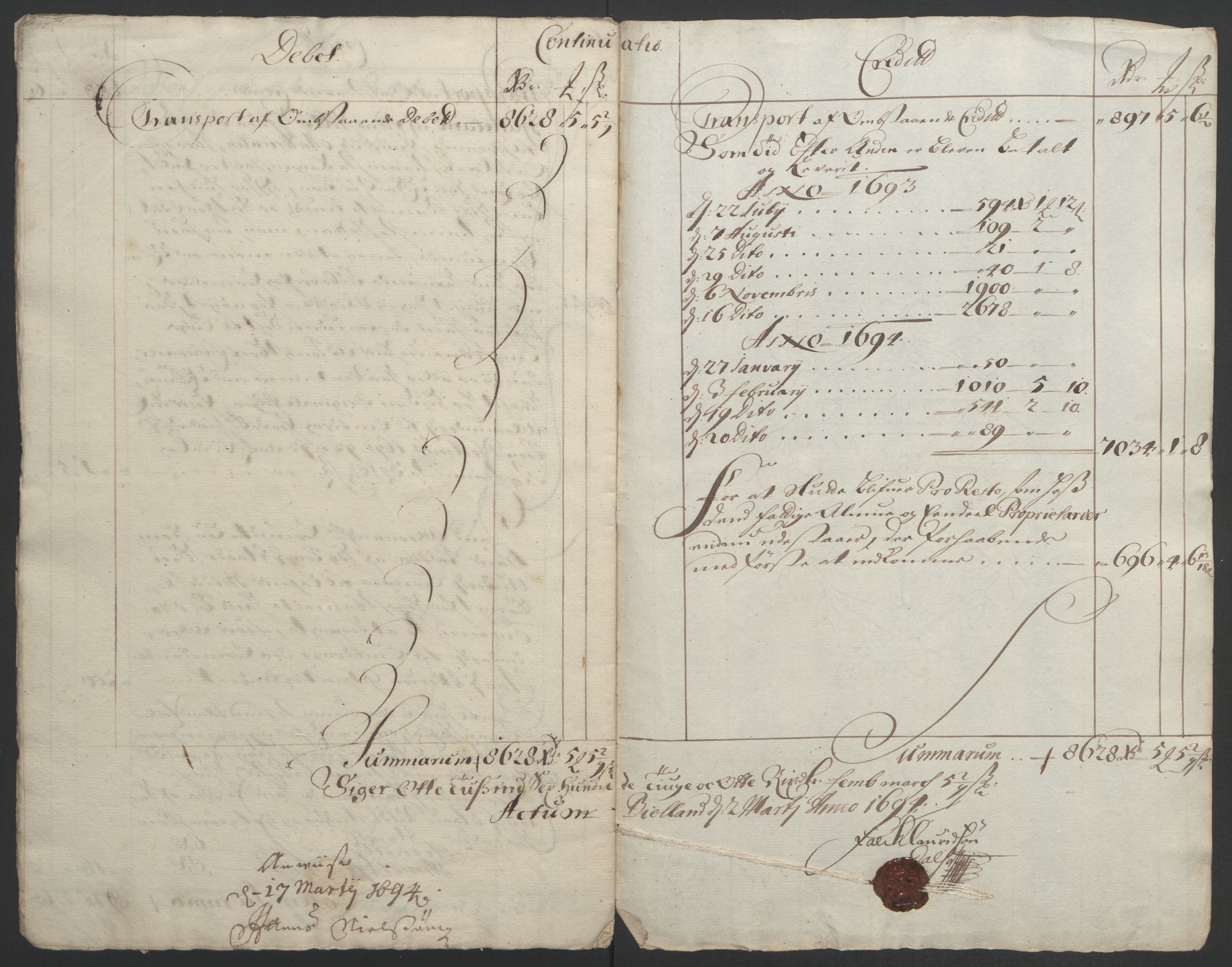 Rentekammeret inntil 1814, Reviderte regnskaper, Fogderegnskap, RA/EA-4092/R48/L2974: Fogderegnskap Sunnhordland og Hardanger, 1693, p. 13