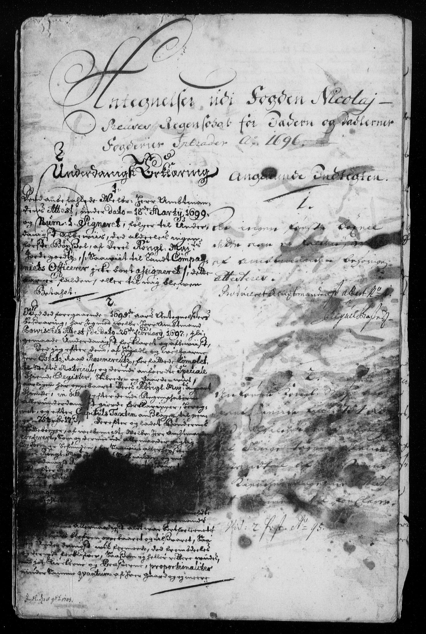 Rentekammeret inntil 1814, Reviderte regnskaper, Fogderegnskap, AV/RA-EA-4092/R46/L2728: Fogderegnskap Jæren og Dalane, 1694-1696, p. 521