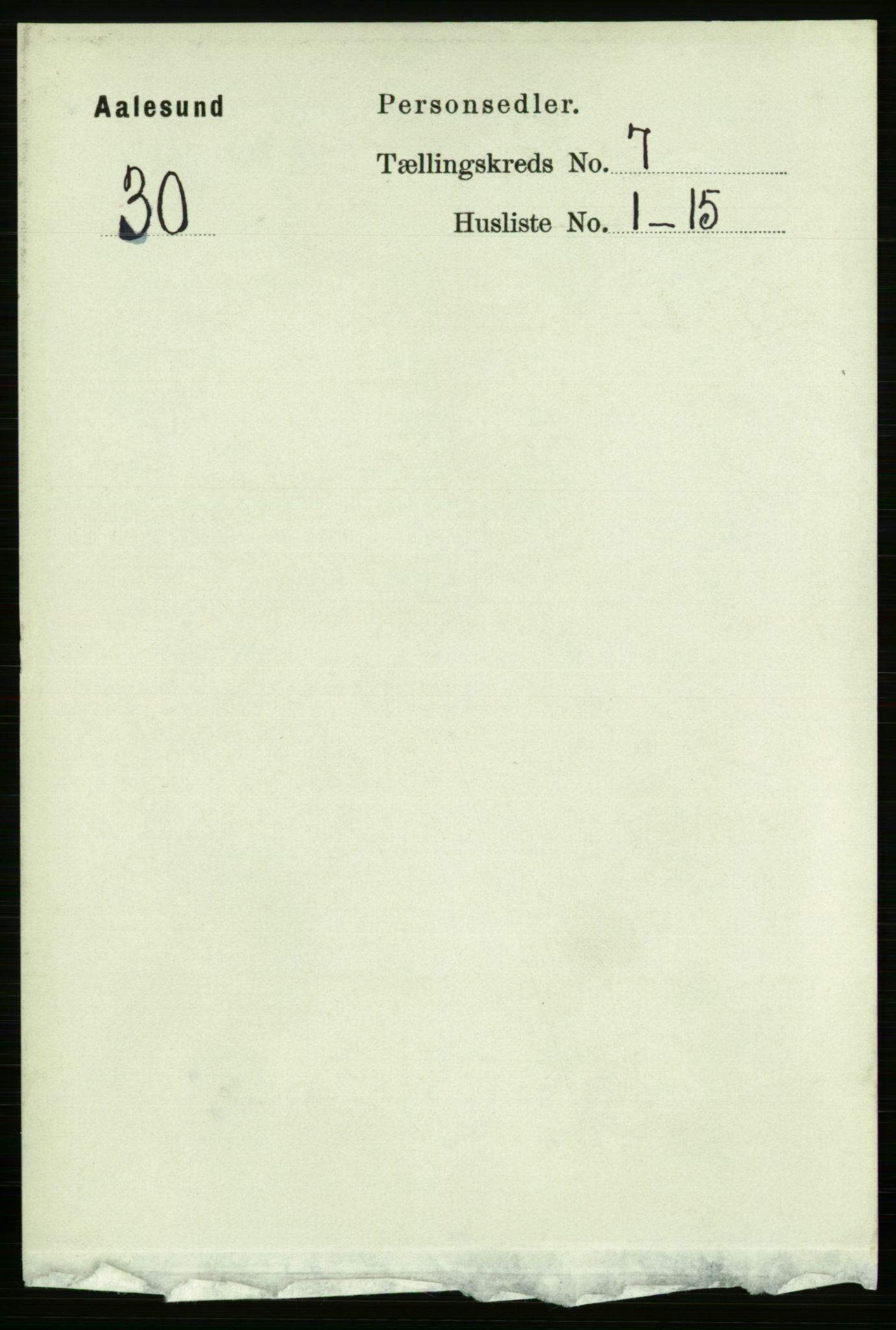 RA, 1891 census for 1501 Ålesund, 1891, p. 5276