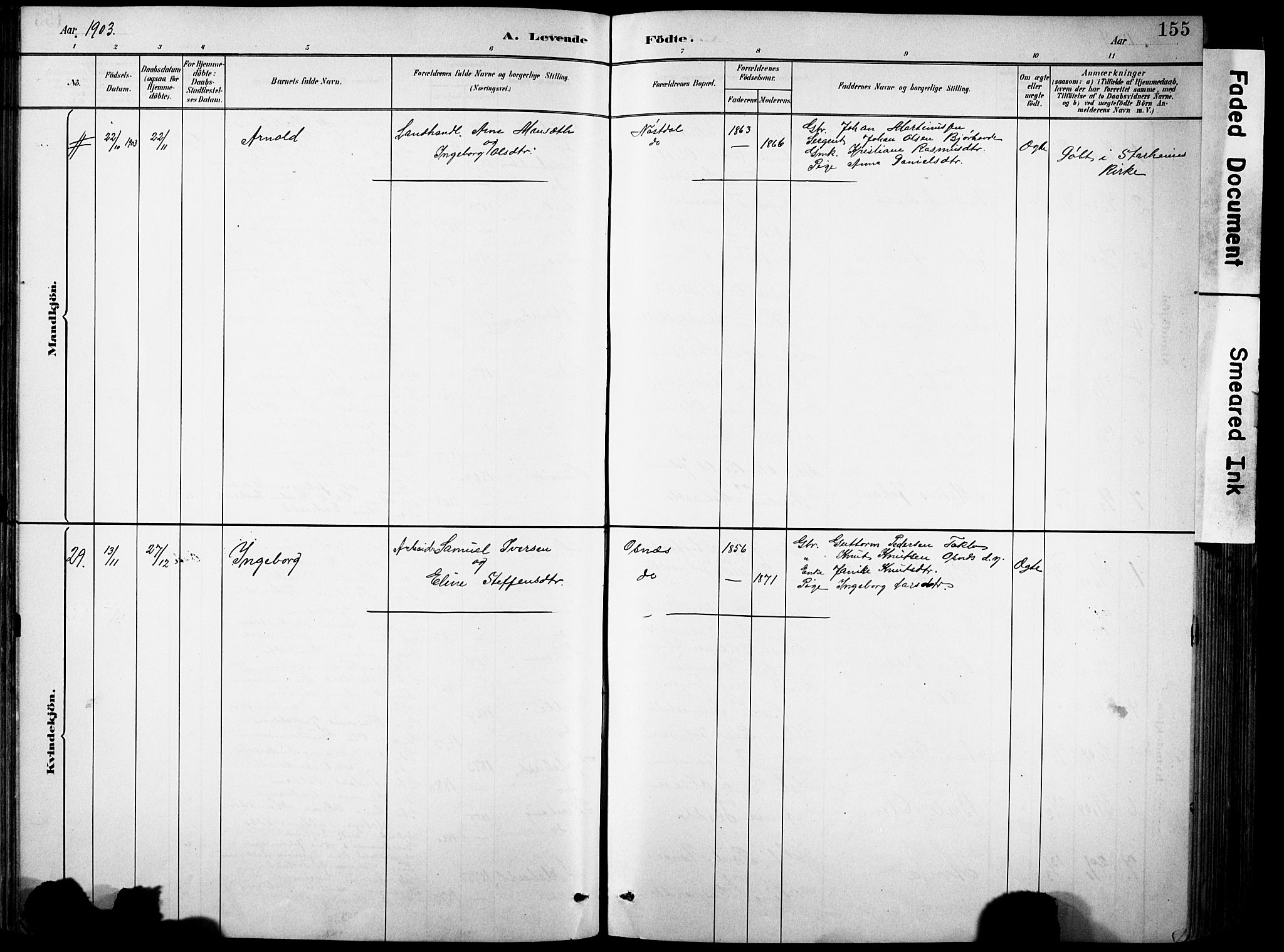 Eid sokneprestembete, AV/SAB-A-82301/H/Hab/Habb/L0002: Parish register (copy) no. B 2, 1882-1907, p. 155