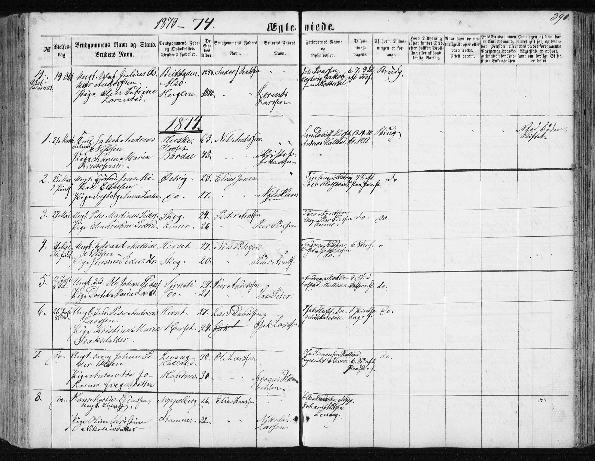 Ministerialprotokoller, klokkerbøker og fødselsregistre - Nordland, SAT/A-1459/838/L0556: Parish register (copy) no. 838C03, 1861-1893, p. 390