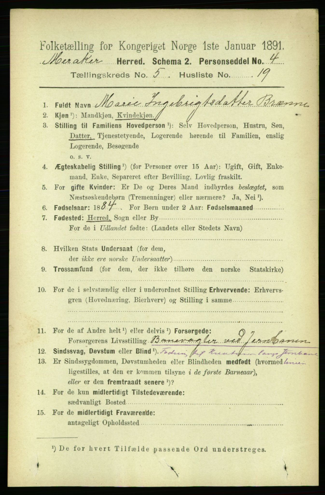 RA, 1891 census for 1711 Meråker, 1891, p. 1996