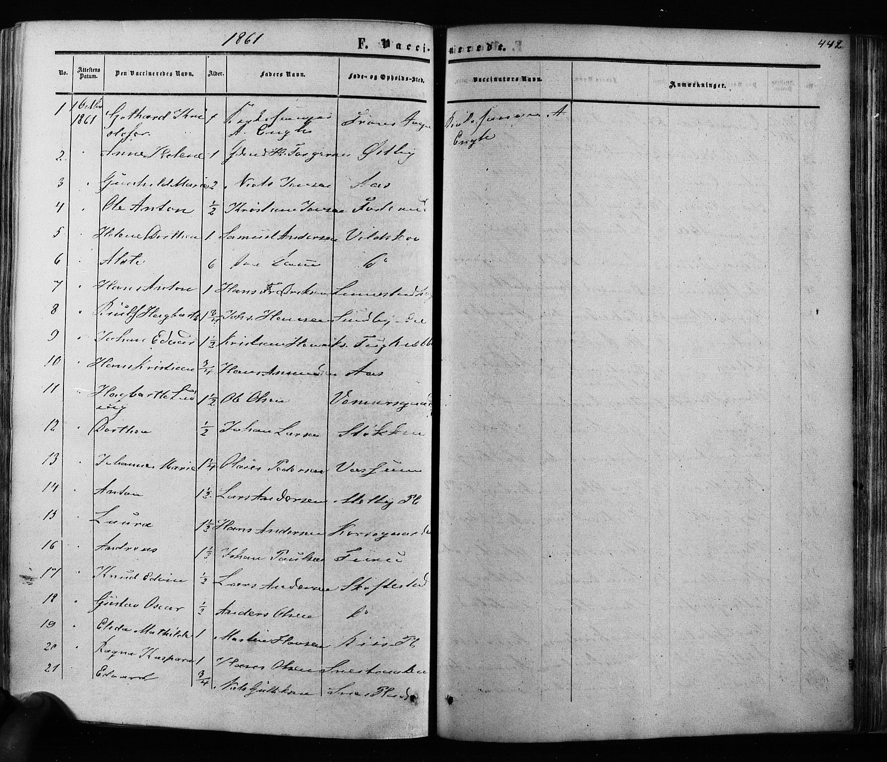 Ås prestekontor Kirkebøker, AV/SAO-A-10894/F/Fa/L0007: Parish register (official) no. I 7, 1854-1870, p. 441