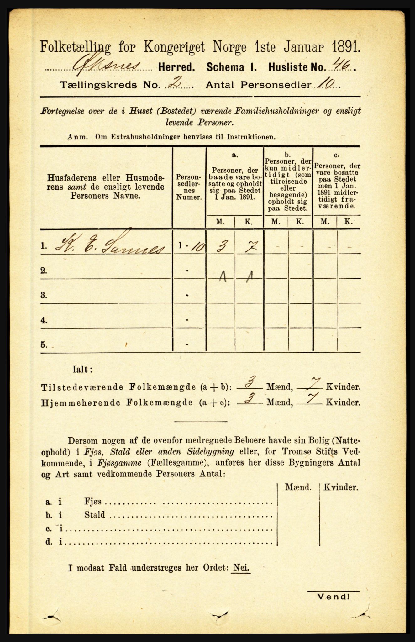 RA, 1891 census for 1868 Øksnes, 1891, p. 645