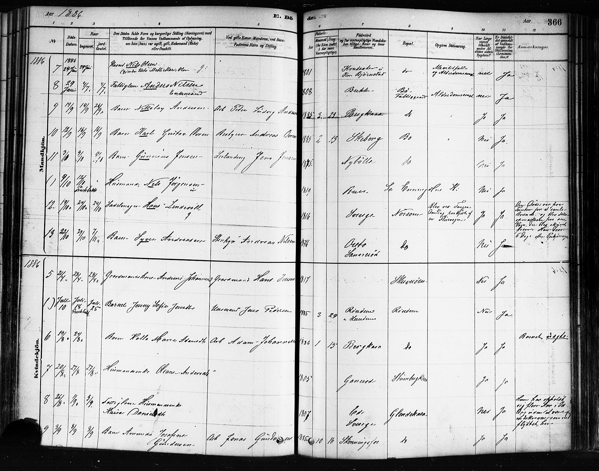 Idd prestekontor Kirkebøker, AV/SAO-A-10911/F/Fc/L0006b: Parish register (official) no. III 6B, 1878-1903, p. 366