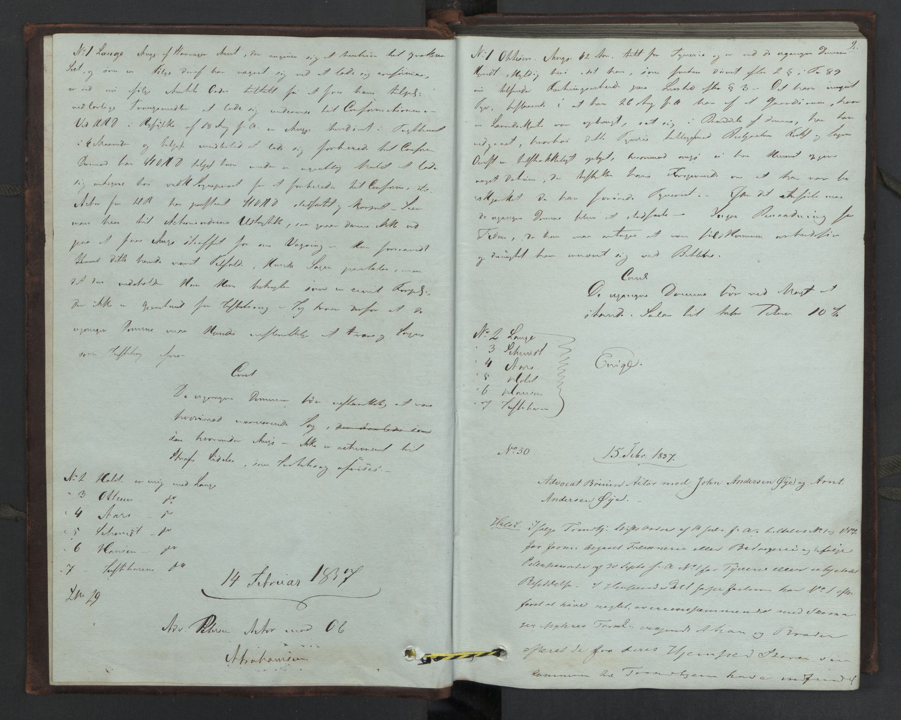 Høyesterett, AV/RA-S-1002/E/Eb/Eba/L0025/0001: Voteringsprotokoller / Voteringsprotokoll, 1837, p. 1b-2a