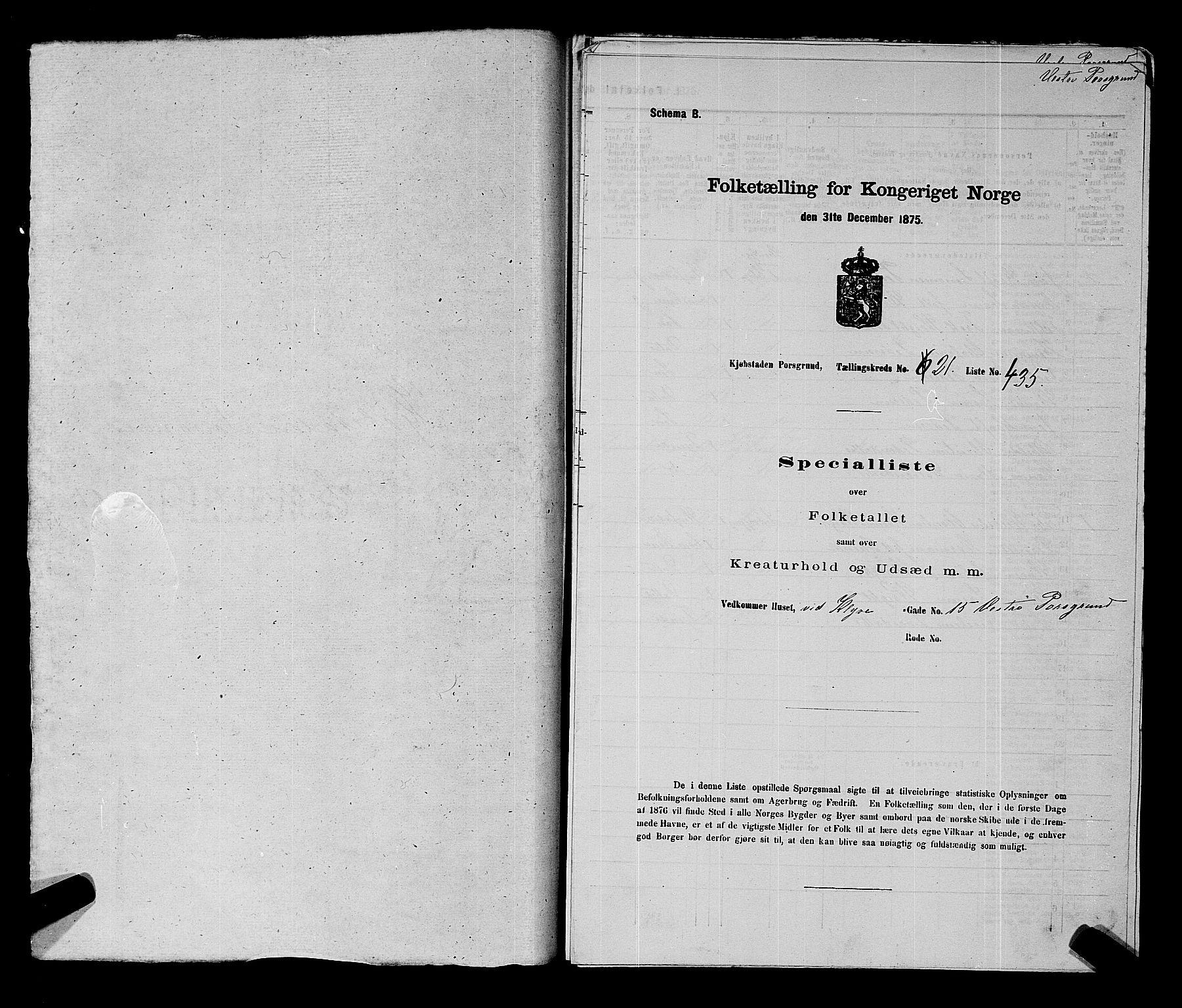 SAKO, 1875 census for 0805P Porsgrunn, 1875, p. 977