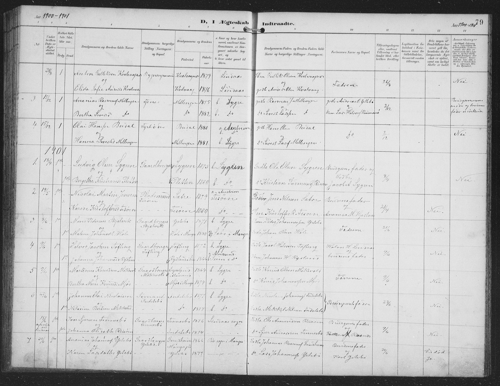 Alversund Sokneprestembete, SAB/A-73901/H/Ha/Hab: Parish register (copy) no. B 4, 1897-1914, p. 79
