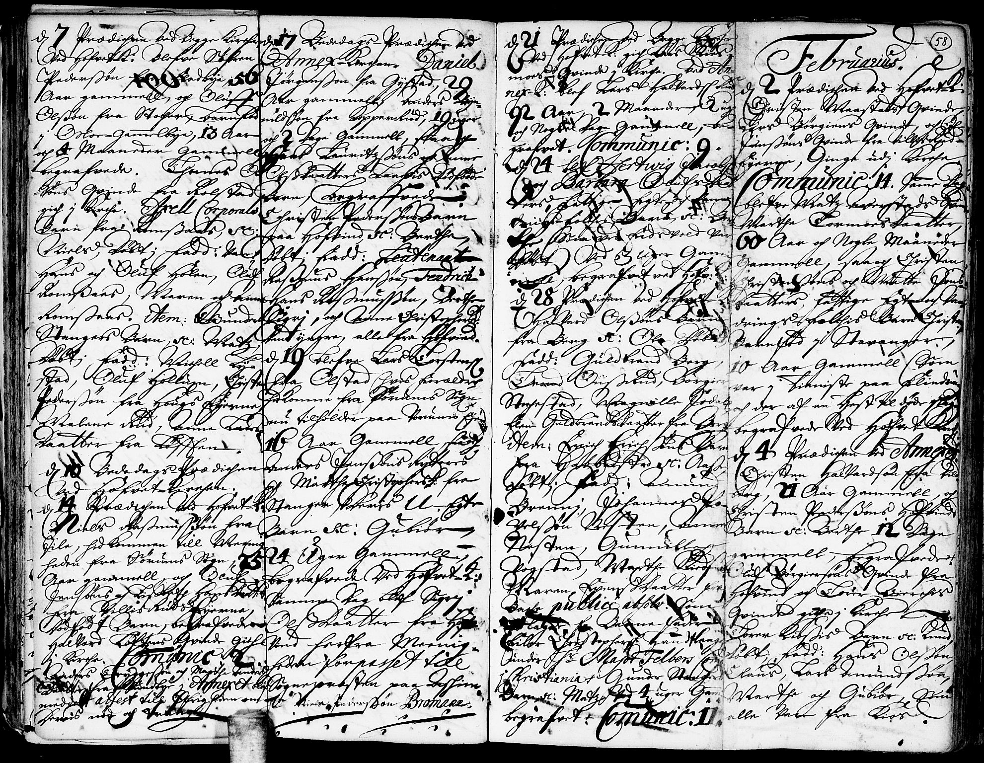 Ullensaker prestekontor Kirkebøker, AV/SAO-A-10236a/F/Fa/L0001: Parish register (official) no. I 1, 1689-1701, p. 58