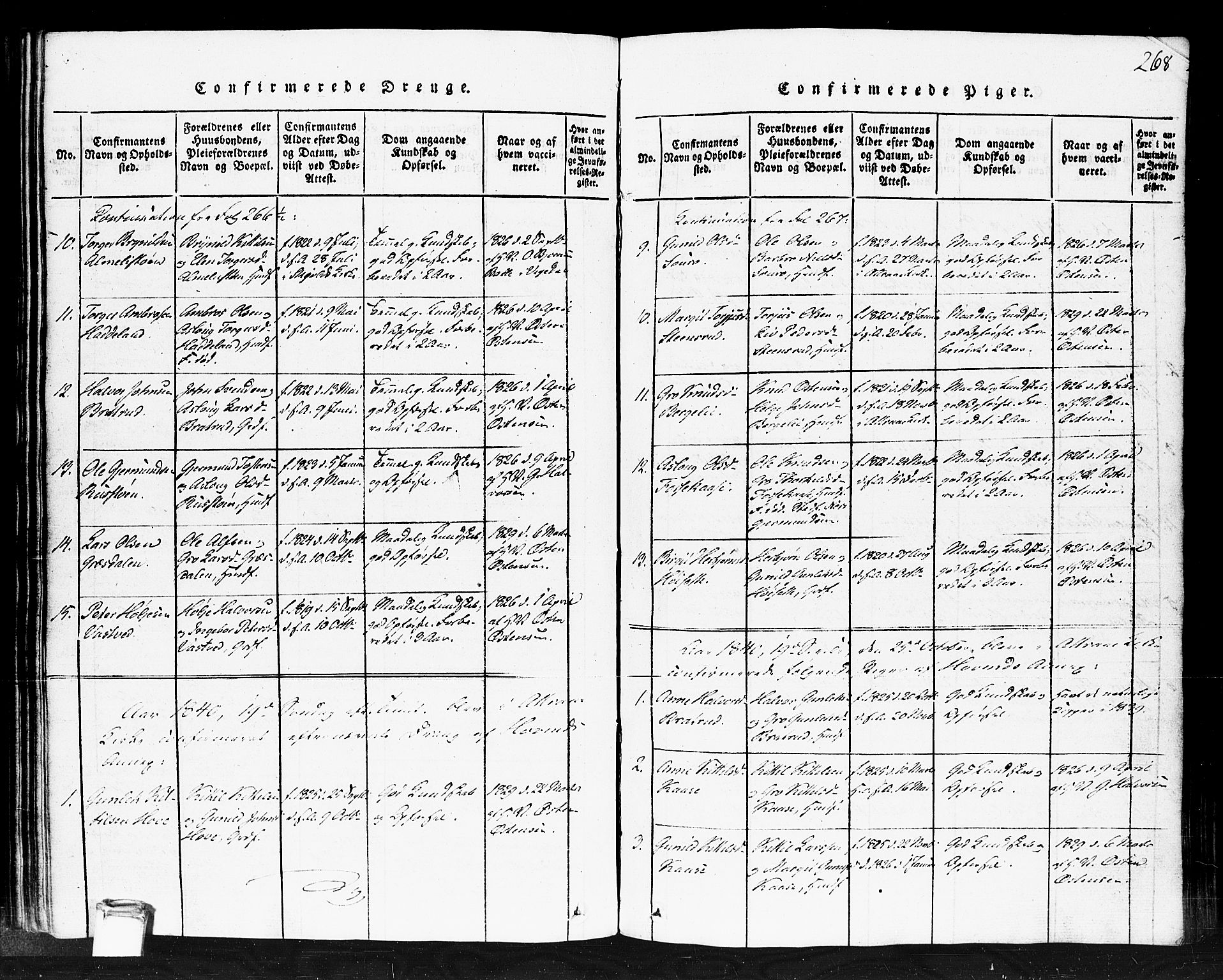 Gransherad kirkebøker, SAKO/A-267/F/Fb/L0002: Parish register (official) no. II 2, 1815-1843, p. 268