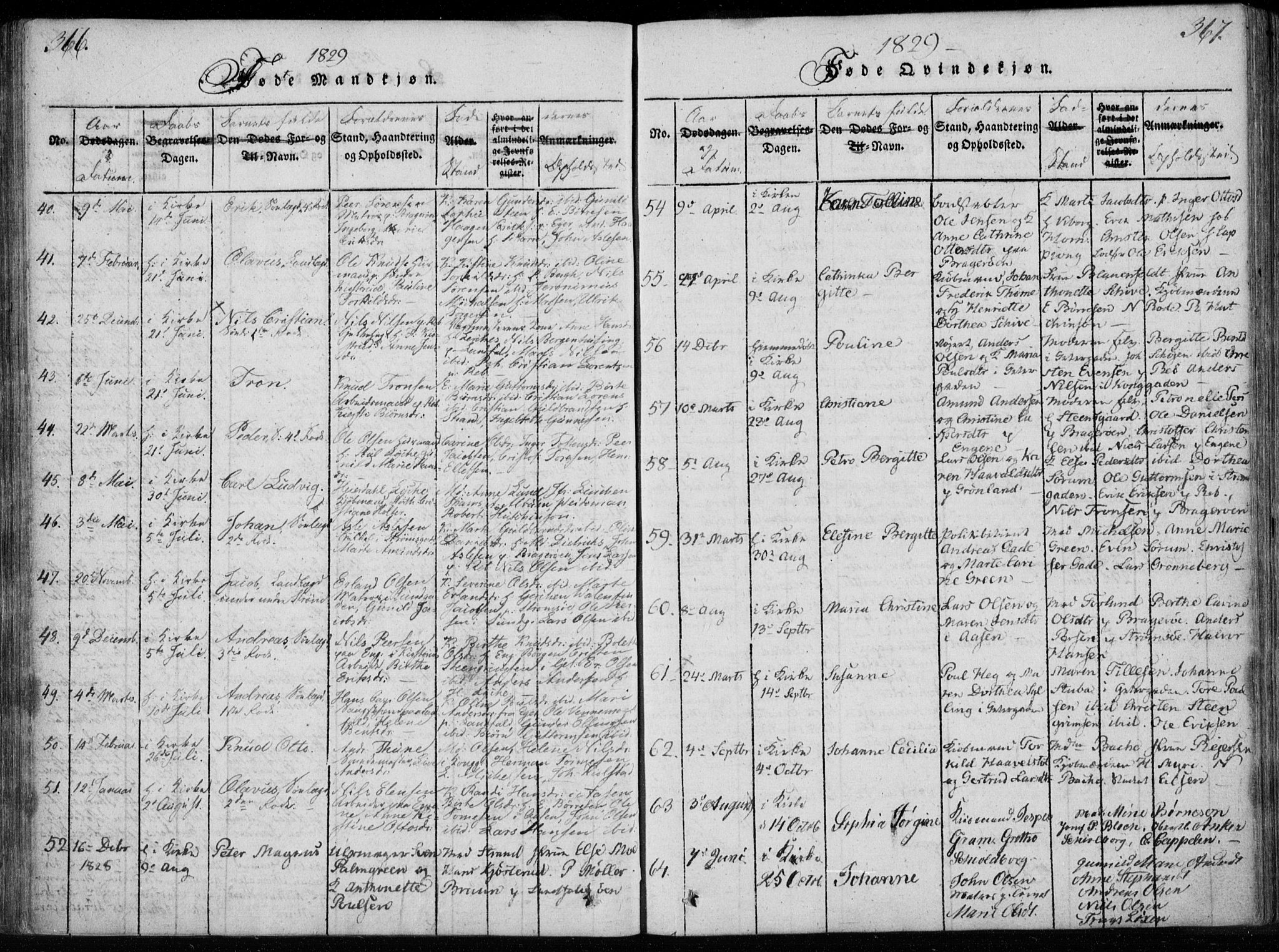 Bragernes kirkebøker, AV/SAKO-A-6/F/Fa/L0007: Parish register (official) no. I 7, 1815-1829, p. 366-367