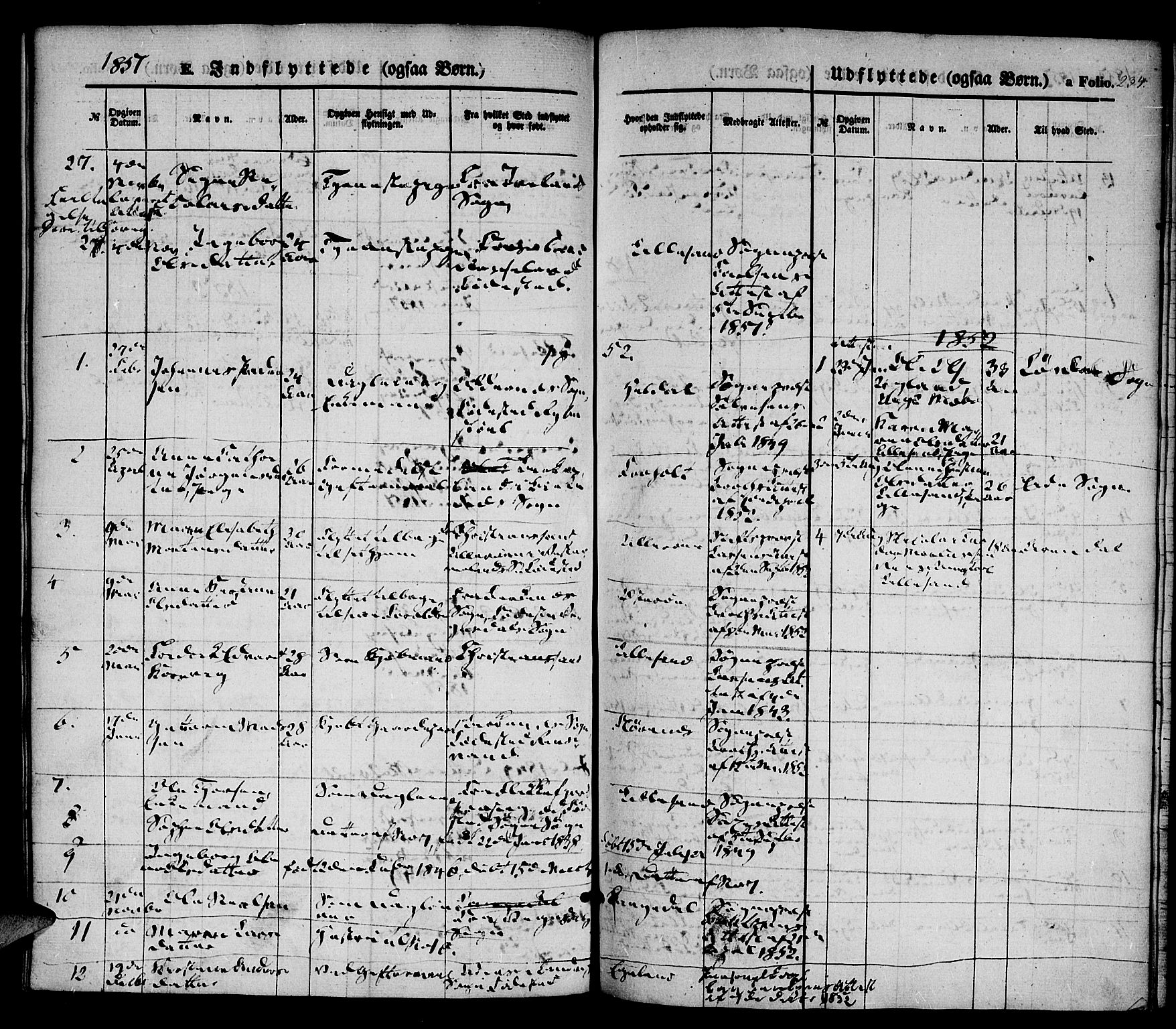 Vestre Moland sokneprestkontor, AV/SAK-1111-0046/F/Fa/Fab/L0006: Parish register (official) no. A 6, 1850-1858, p. 234