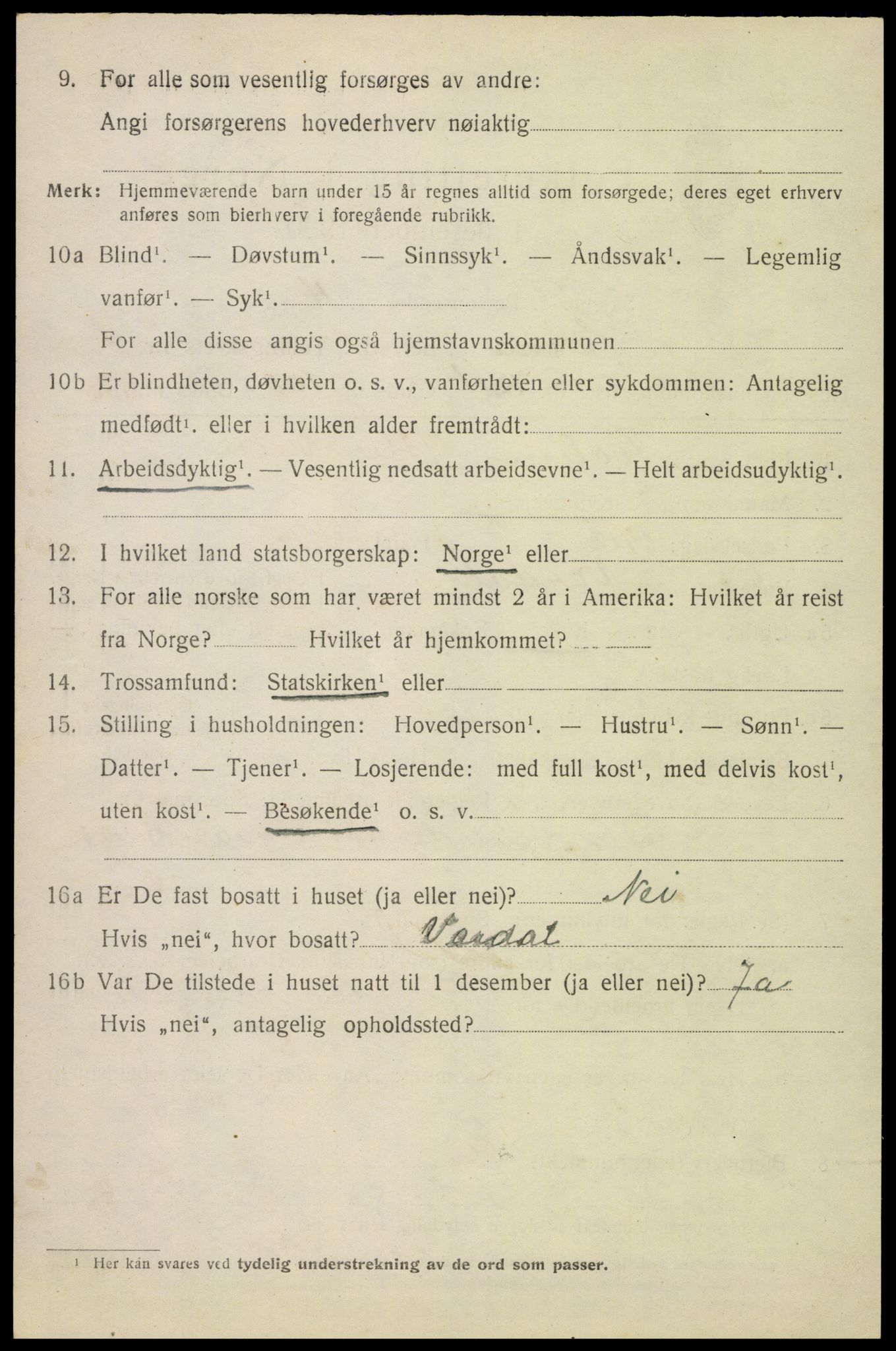 SAH, 1920 census for Eina, 1920, p. 521