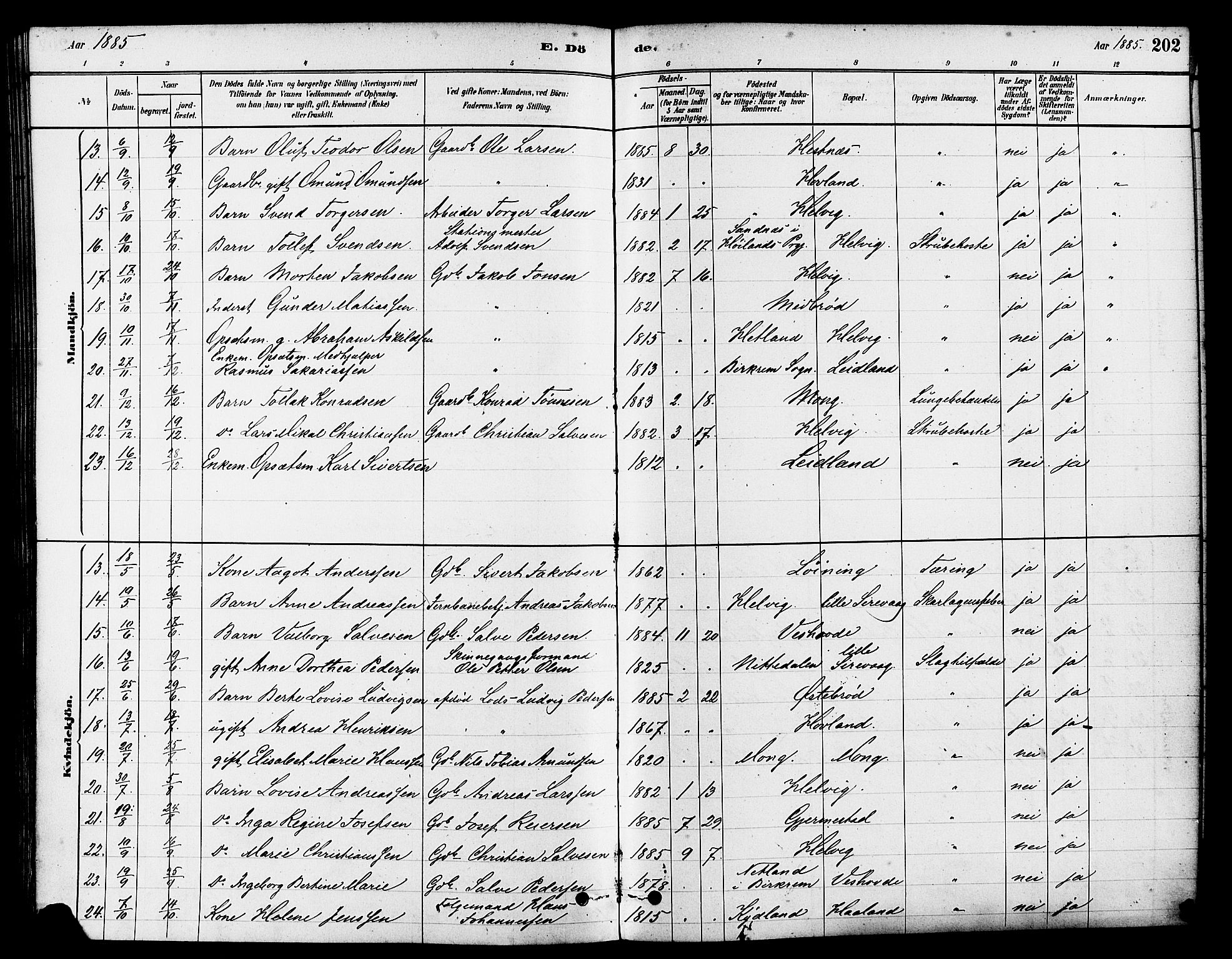 Eigersund sokneprestkontor, AV/SAST-A-101807/S08/L0017: Parish register (official) no. A 14, 1879-1892, p. 202