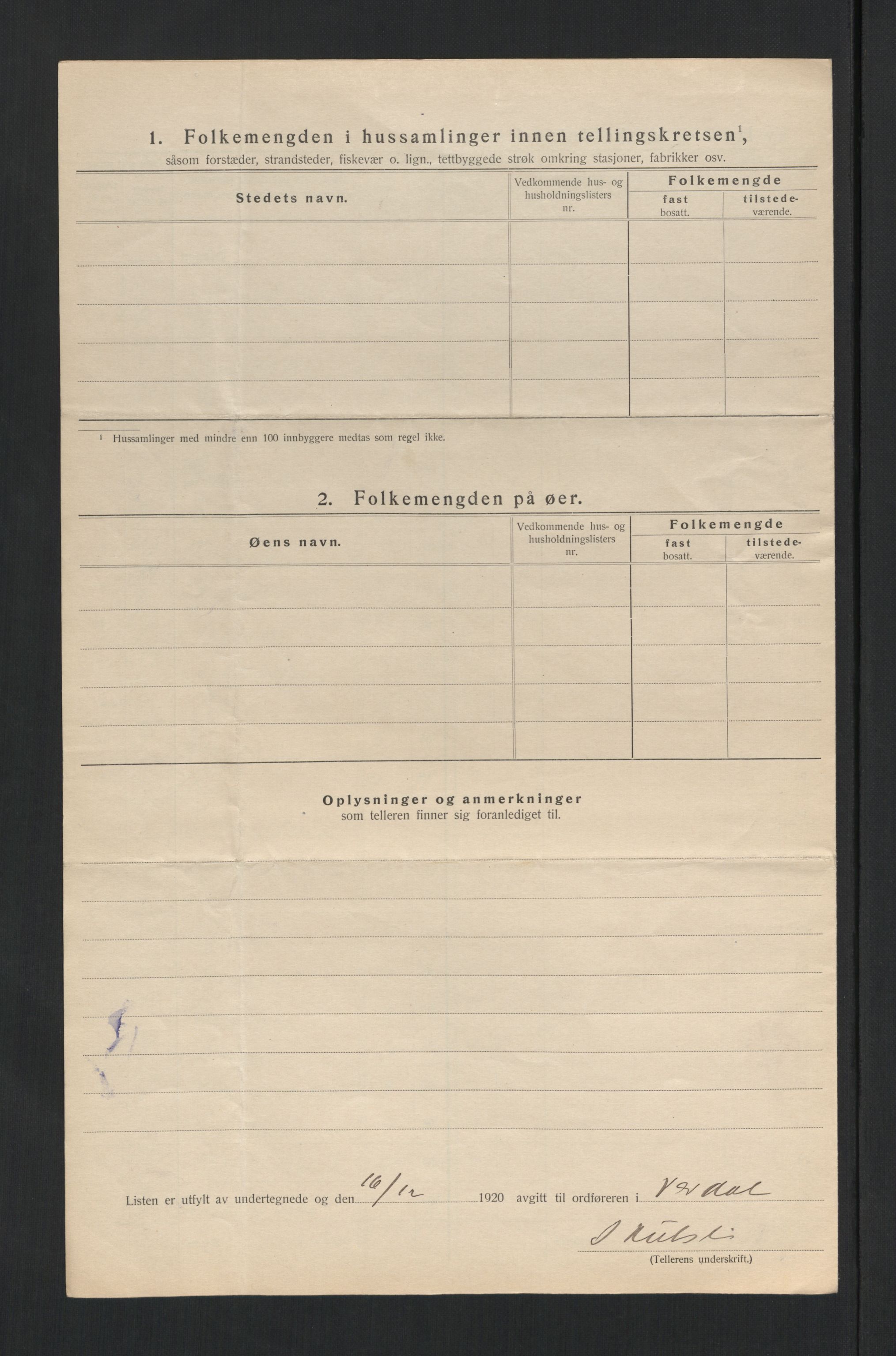 SAT, 1920 census for Verdal, 1920, p. 50