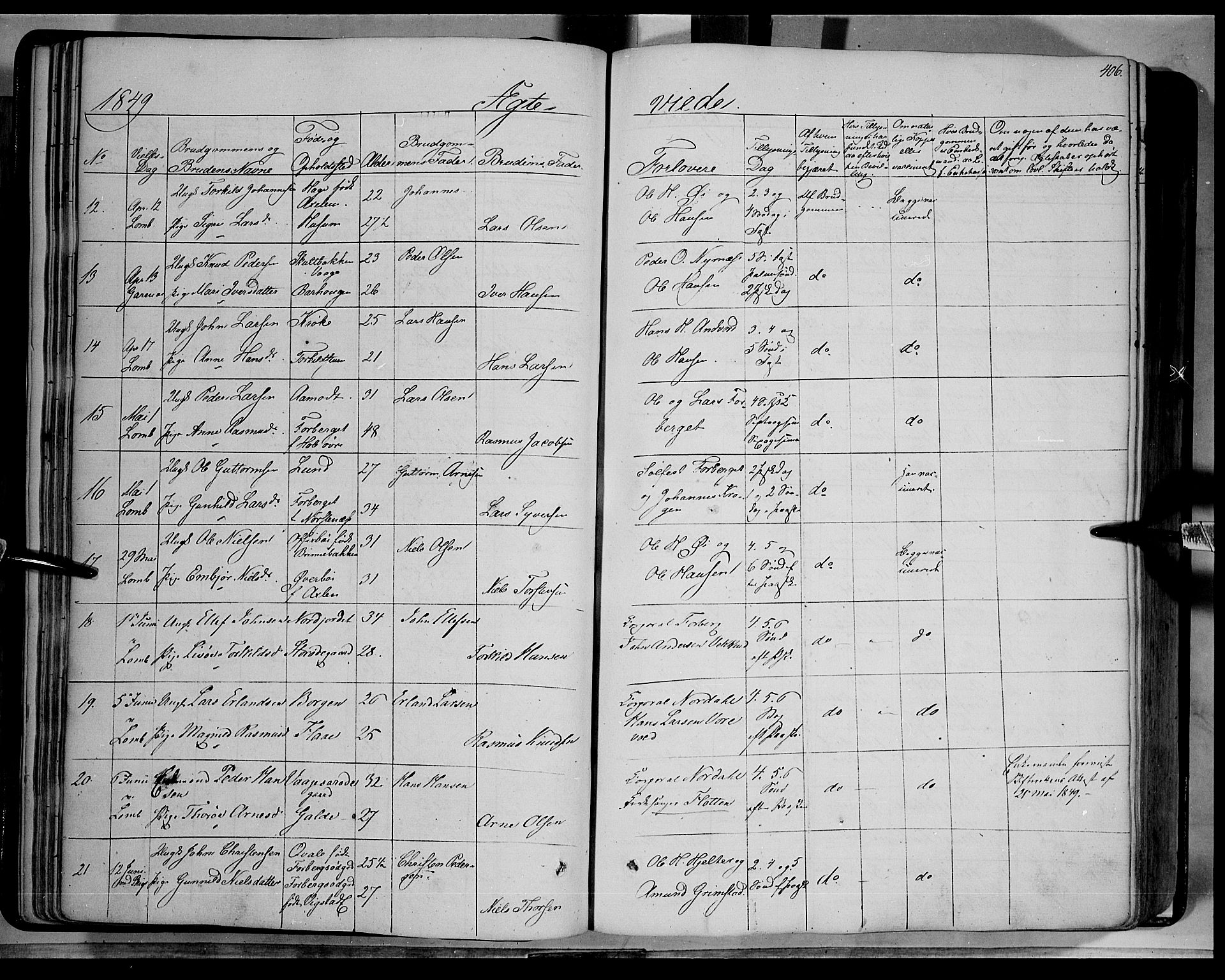 Lom prestekontor, AV/SAH-PREST-070/K/L0006: Parish register (official) no. 6B, 1837-1863, p. 406