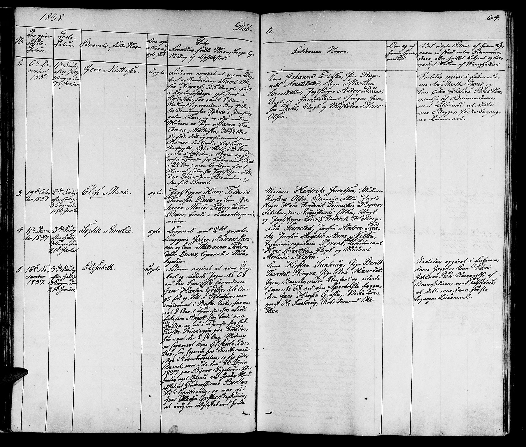 Ministerialprotokoller, klokkerbøker og fødselsregistre - Sør-Trøndelag, SAT/A-1456/602/L0136: Parish register (copy) no. 602C04, 1833-1845, p. 64