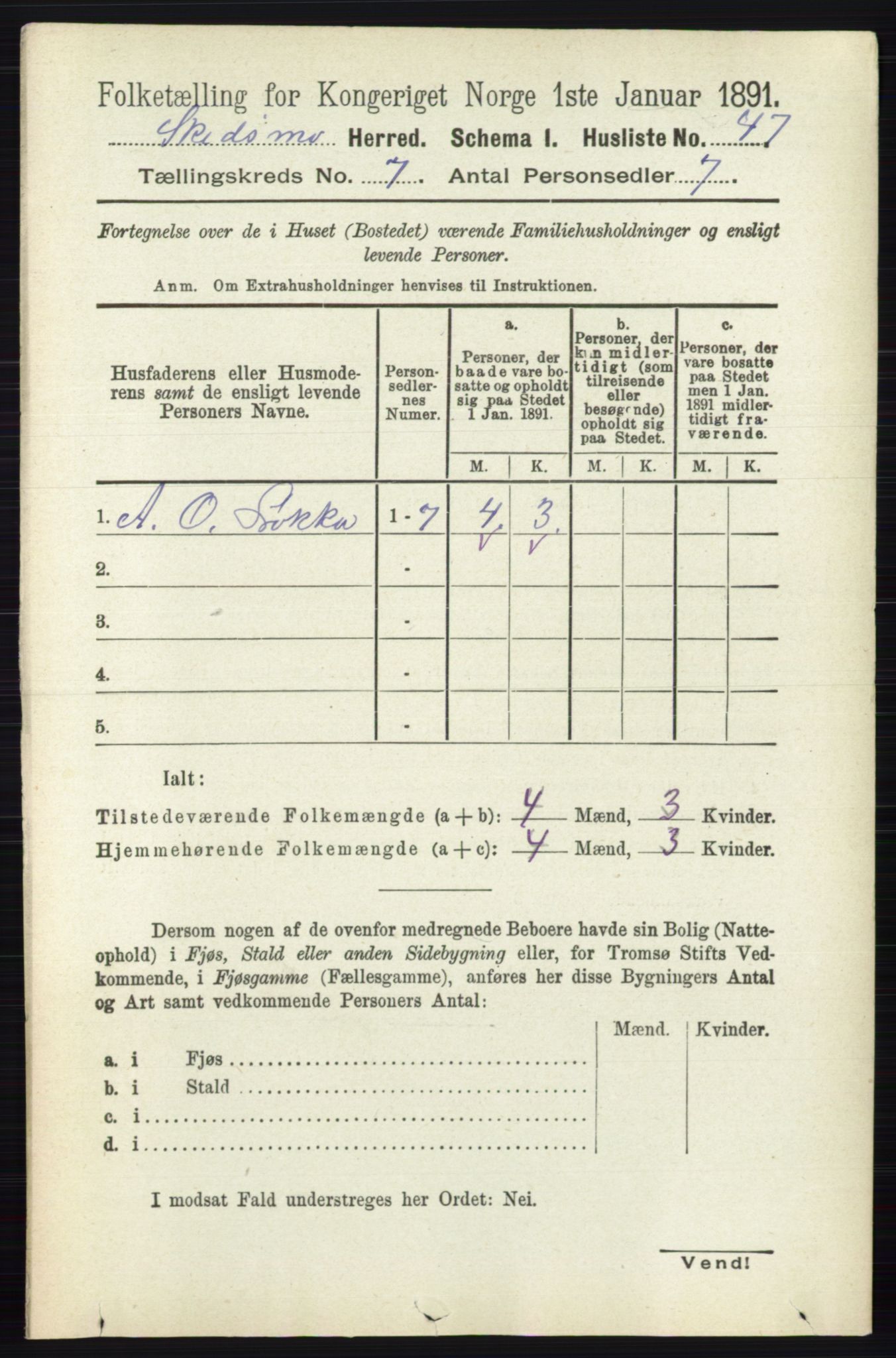RA, 1891 census for 0231 Skedsmo, 1891, p. 3313