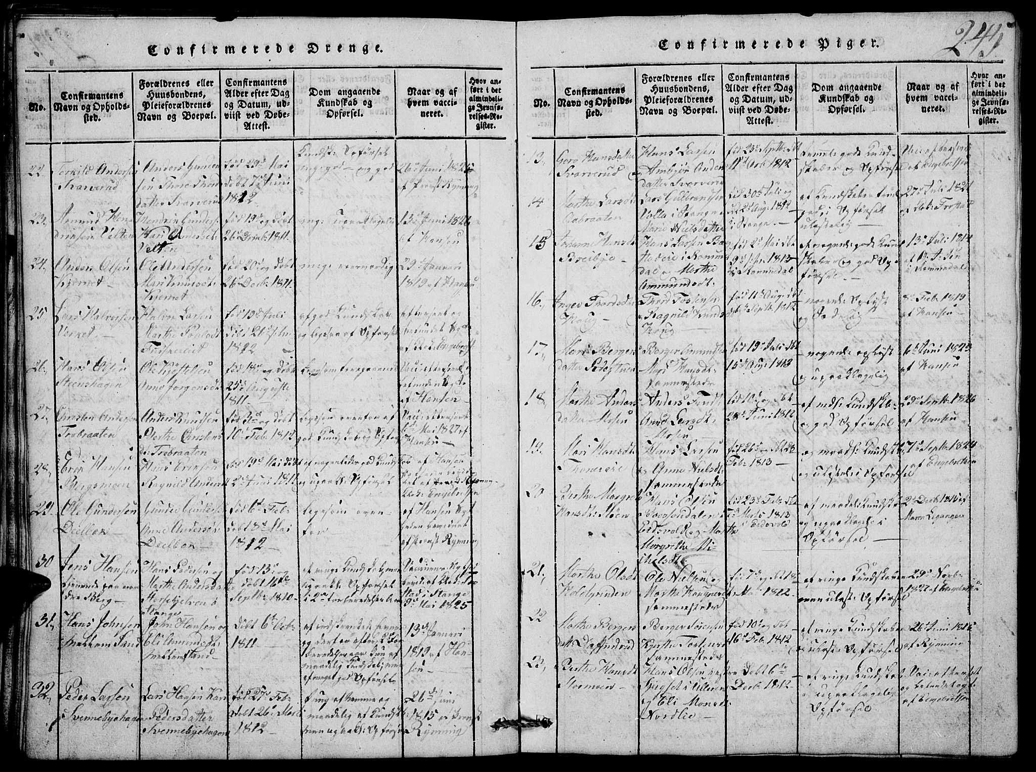 Nord-Odal prestekontor, AV/SAH-PREST-032/H/Ha/Hab/L0001: Parish register (copy) no. 1, 1819-1838, p. 245