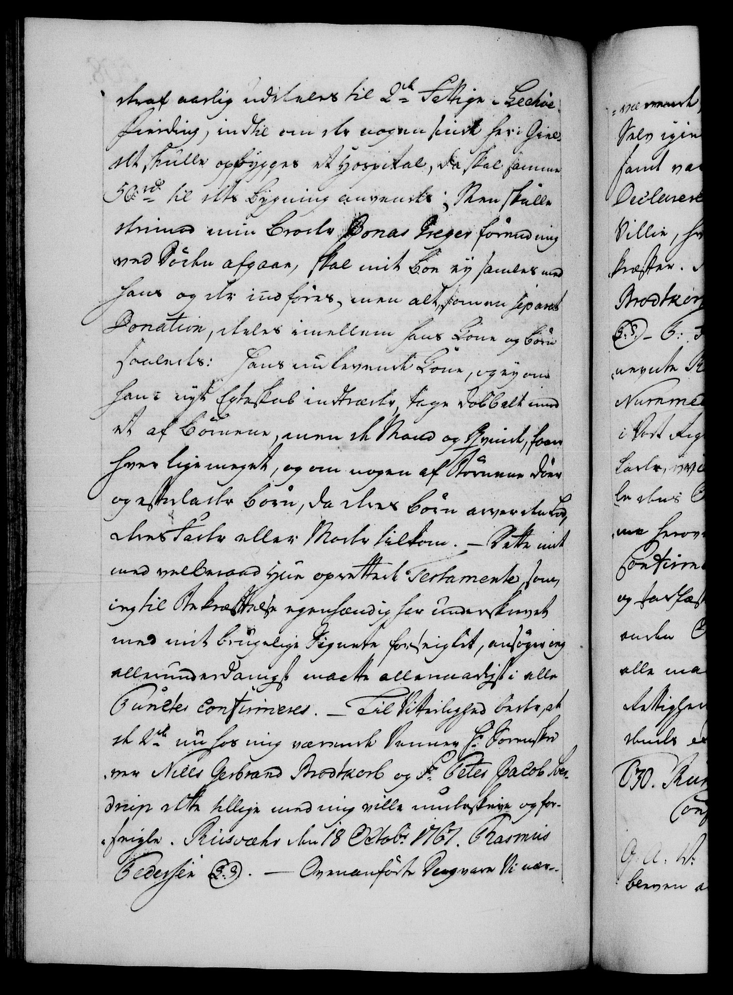 Danske Kanselli 1572-1799, AV/RA-EA-3023/F/Fc/Fca/Fcaa/L0043: Norske registre, 1766-1768, p. 508b