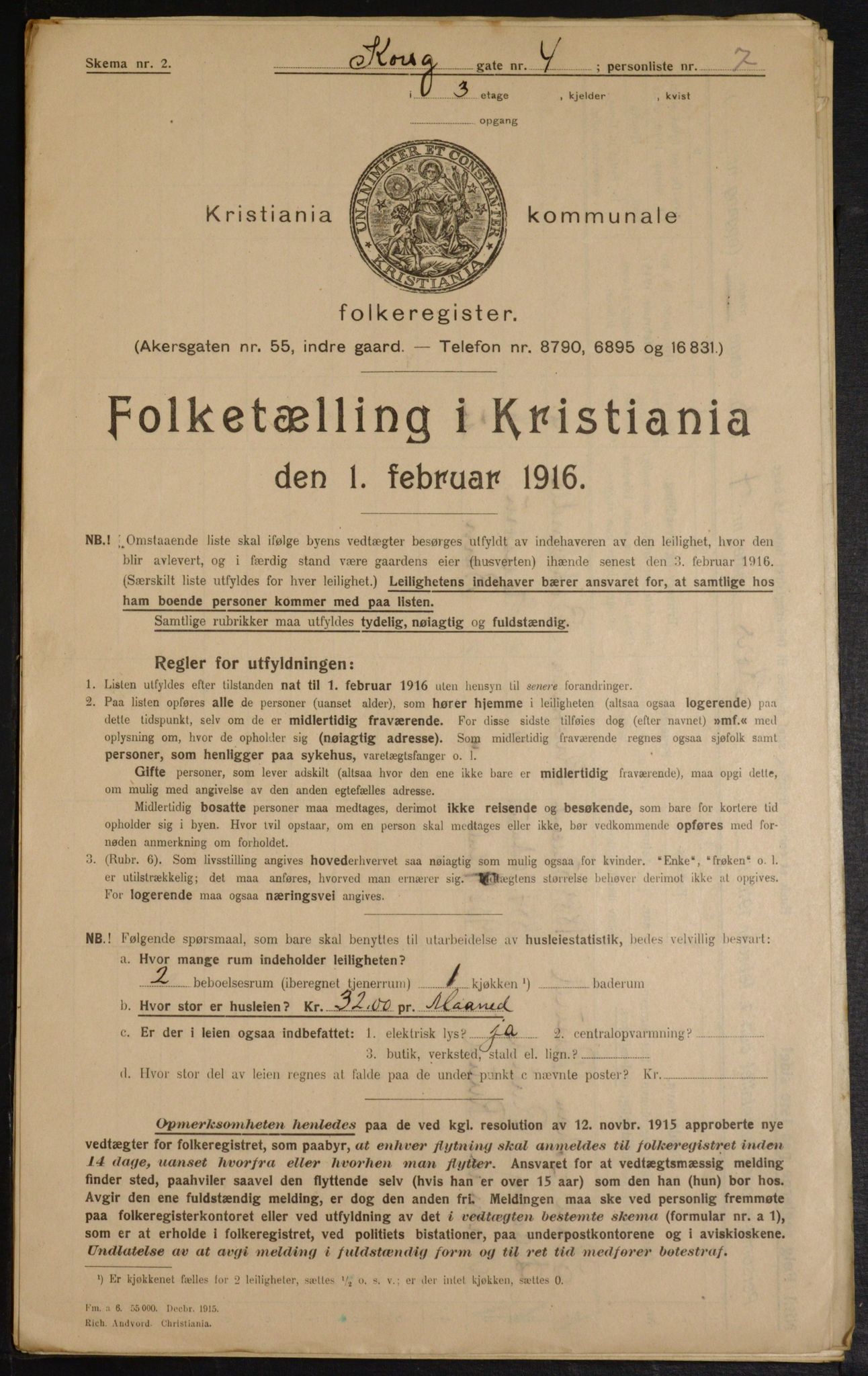 OBA, Municipal Census 1916 for Kristiania, 1916, p. 54577