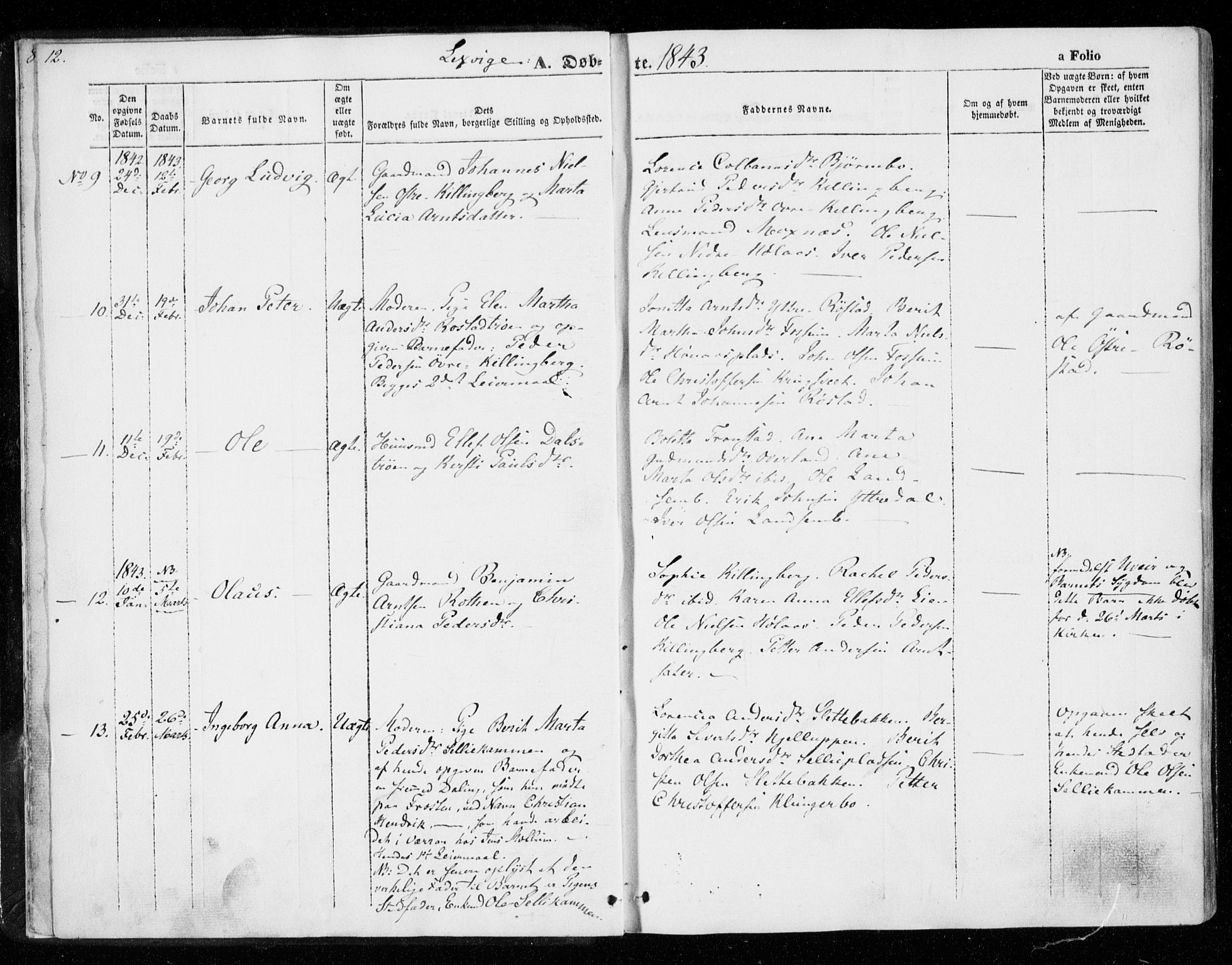 Ministerialprotokoller, klokkerbøker og fødselsregistre - Nord-Trøndelag, SAT/A-1458/701/L0007: Parish register (official) no. 701A07 /1, 1842-1854, p. 12