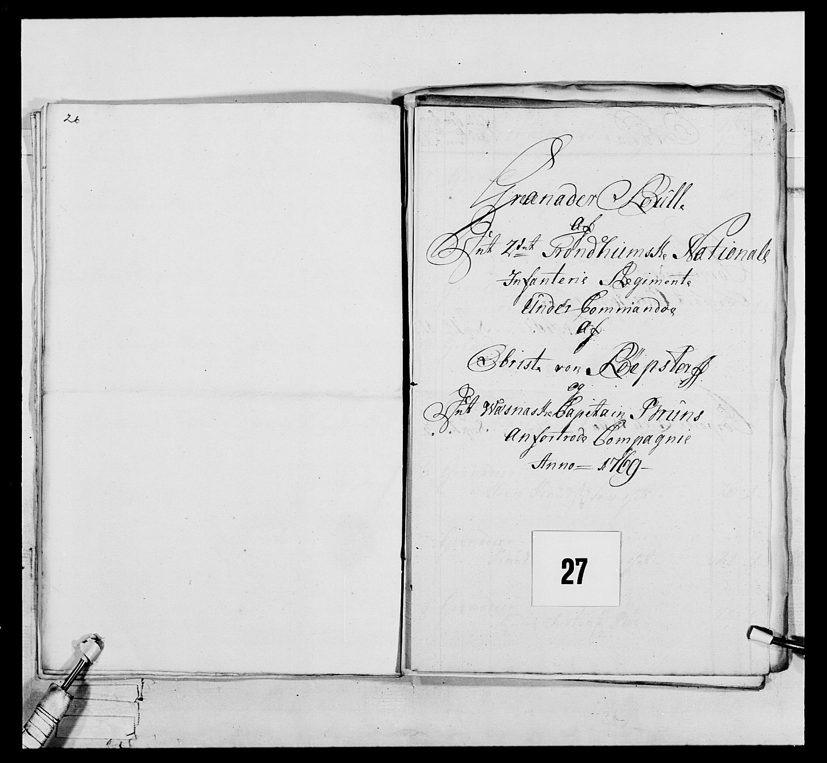 Generalitets- og kommissariatskollegiet, Det kongelige norske kommissariatskollegium, AV/RA-EA-5420/E/Eh/L0076: 2. Trondheimske nasjonale infanteriregiment, 1766-1773, p. 71