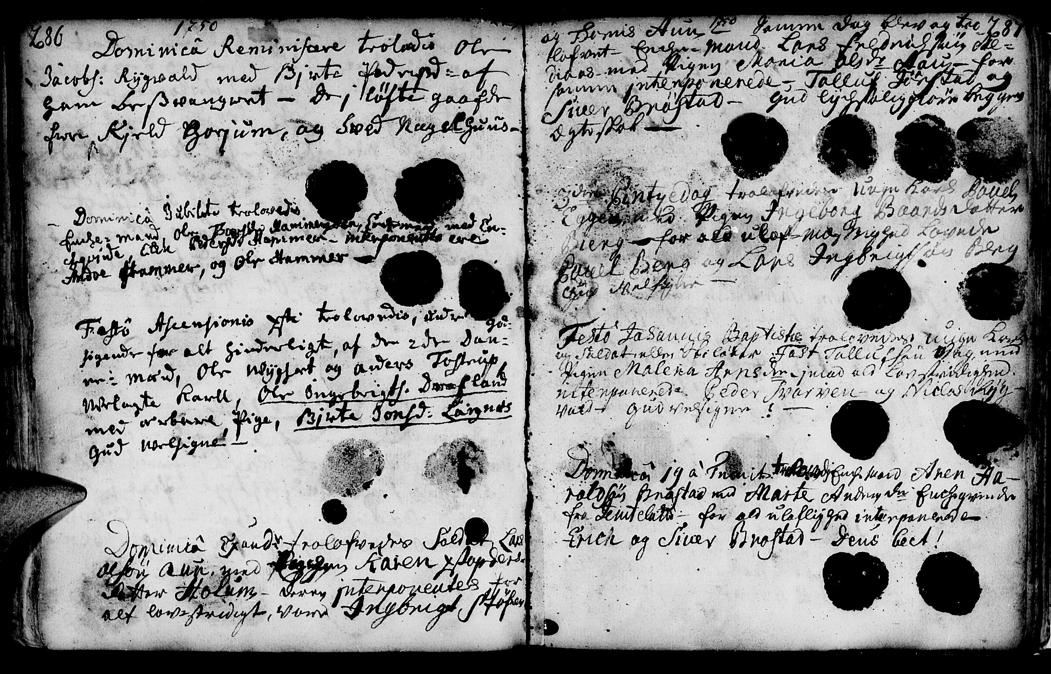 Ministerialprotokoller, klokkerbøker og fødselsregistre - Nord-Trøndelag, SAT/A-1458/749/L0467: Parish register (official) no. 749A01, 1733-1787, p. 286-287