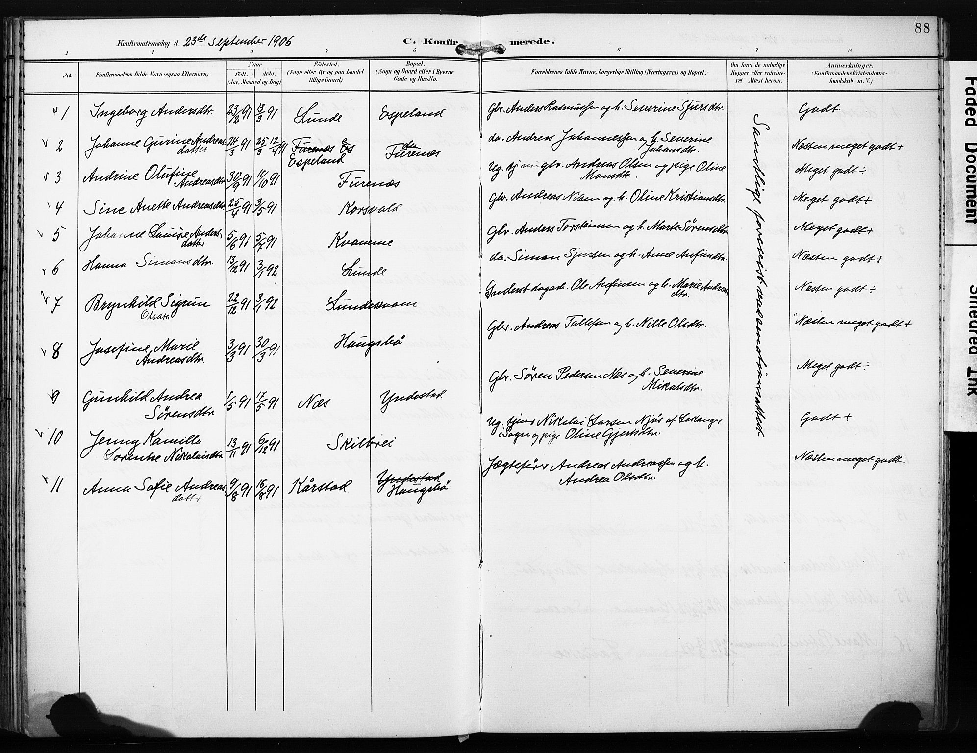 Gaular sokneprestembete, AV/SAB-A-80001/H/Haa: Parish register (official) no. C 2, 1898-1910, p. 88