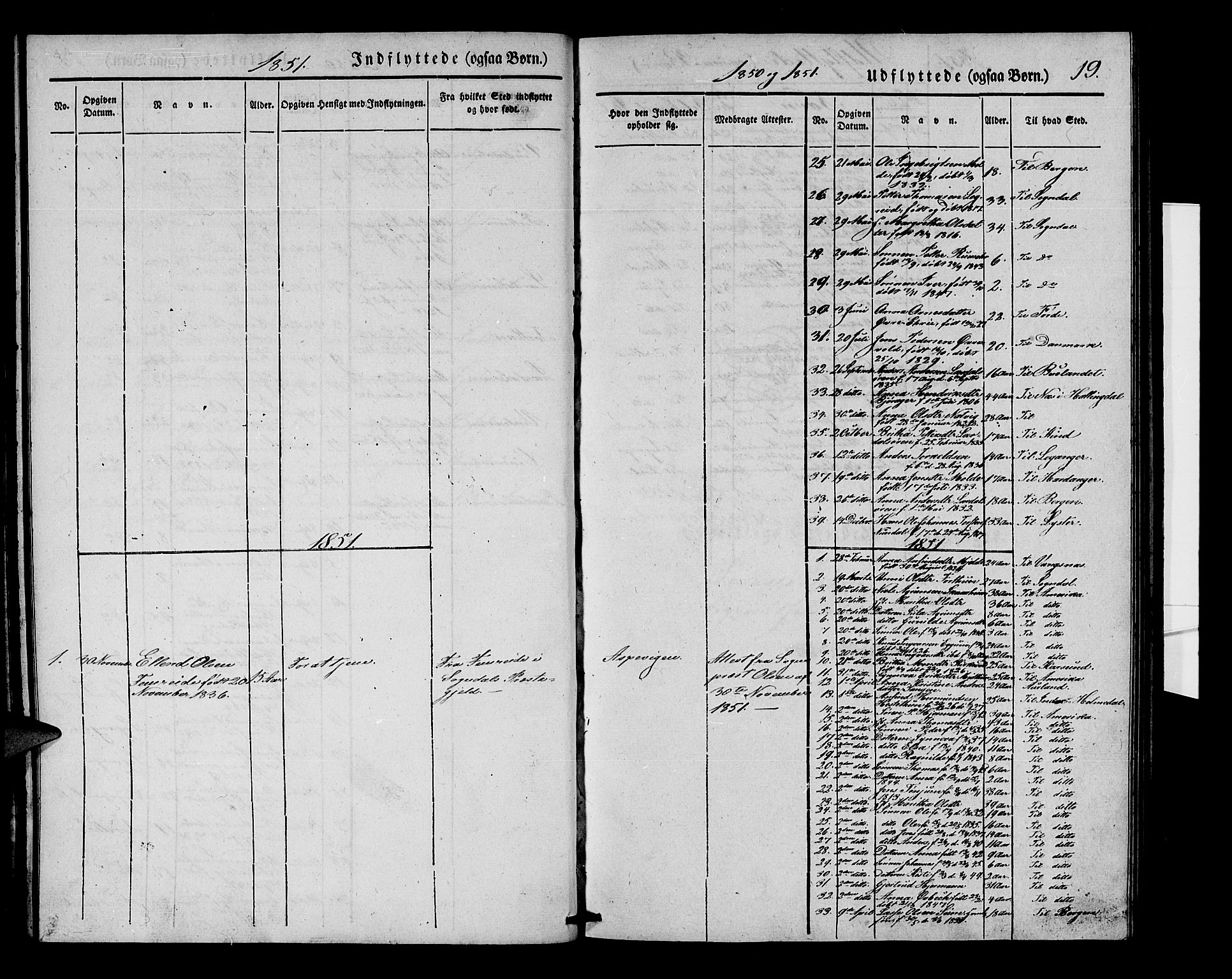 Lærdal sokneprestembete, SAB/A-81201: Parish register (official) no. A 10, 1837-1851, p. 19