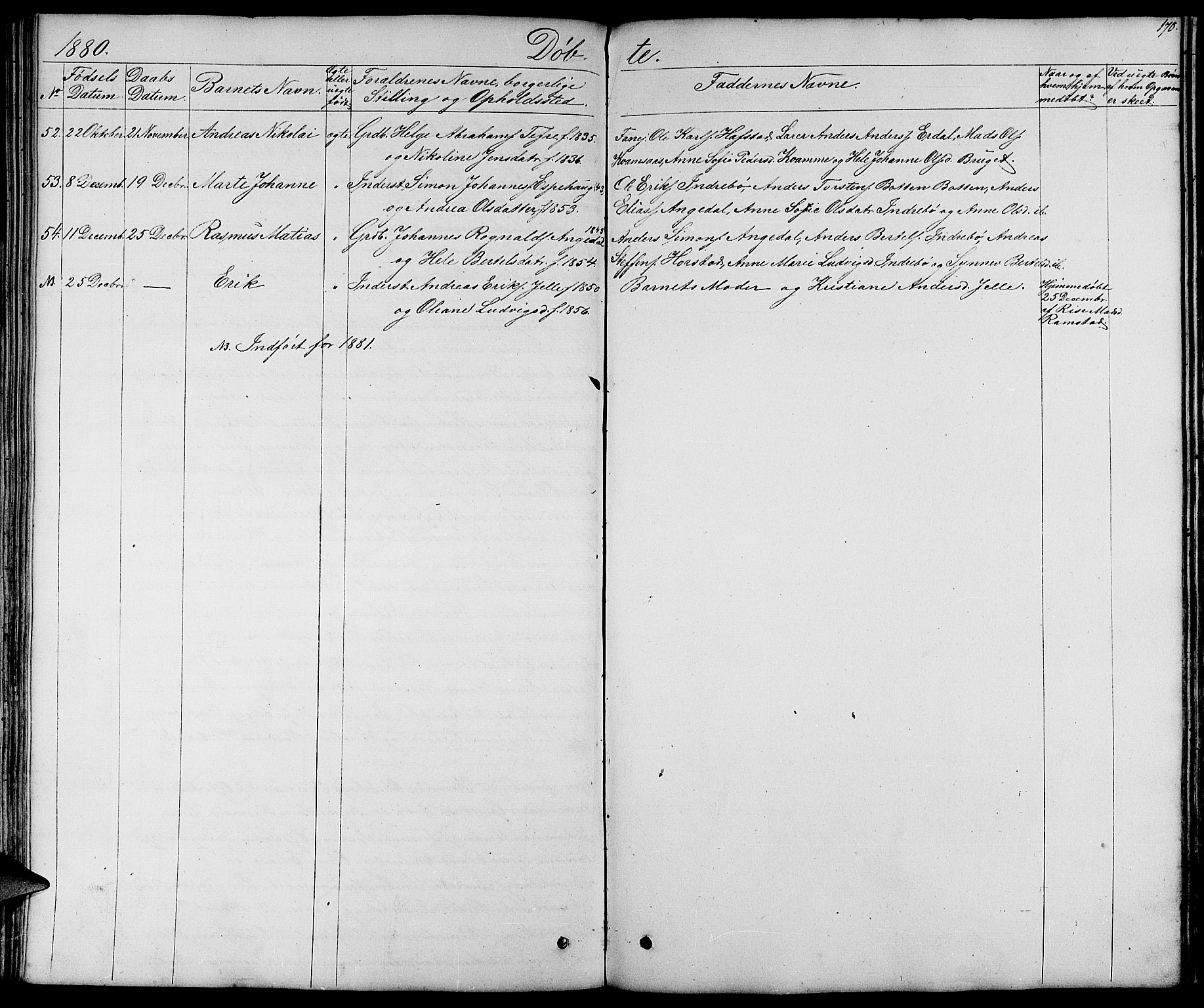 Førde sokneprestembete, AV/SAB-A-79901/H/Hab/Haba/L0001: Parish register (copy) no. A 1, 1853-1880, p. 170