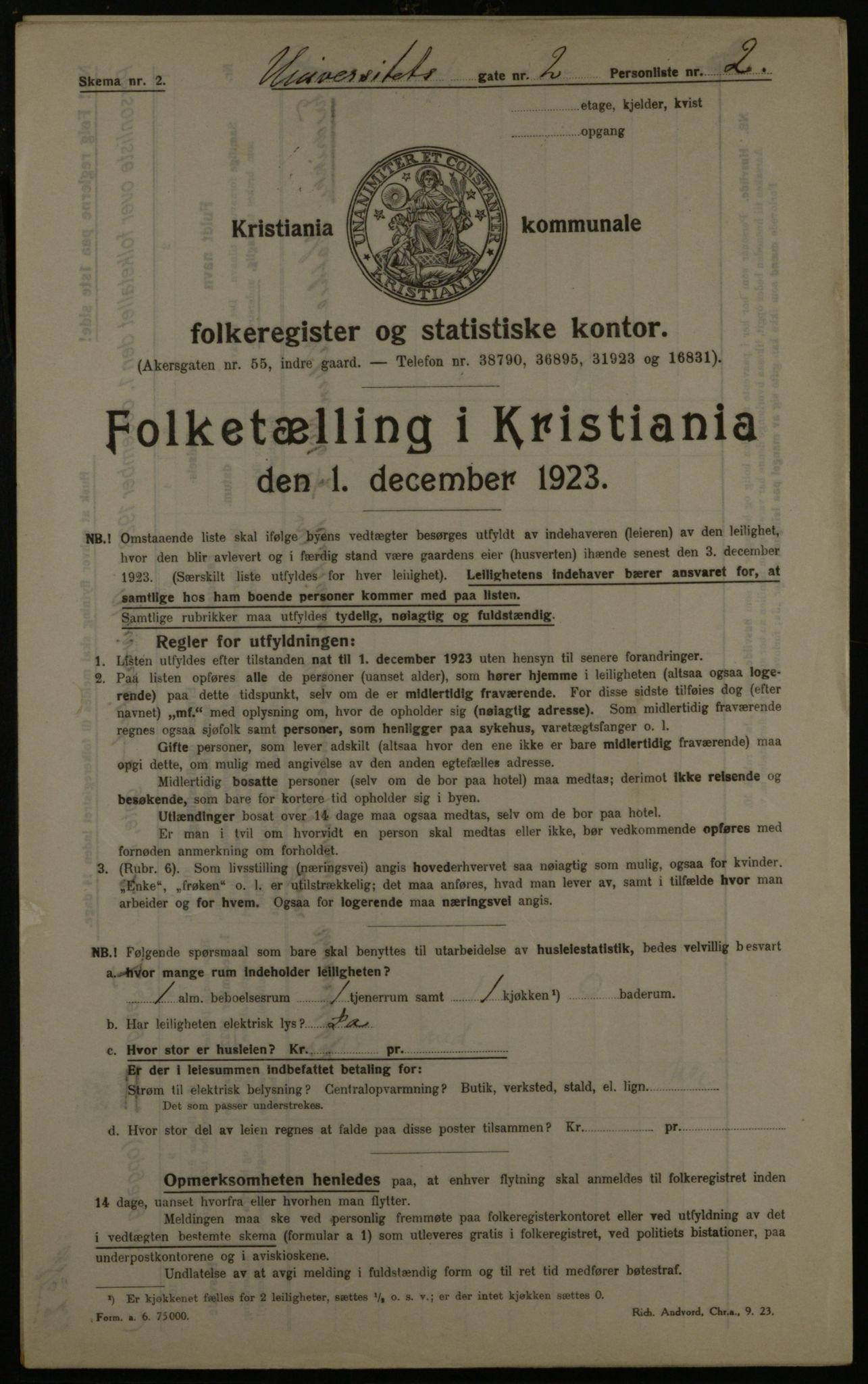 OBA, Municipal Census 1923 for Kristiania, 1923, p. 132648