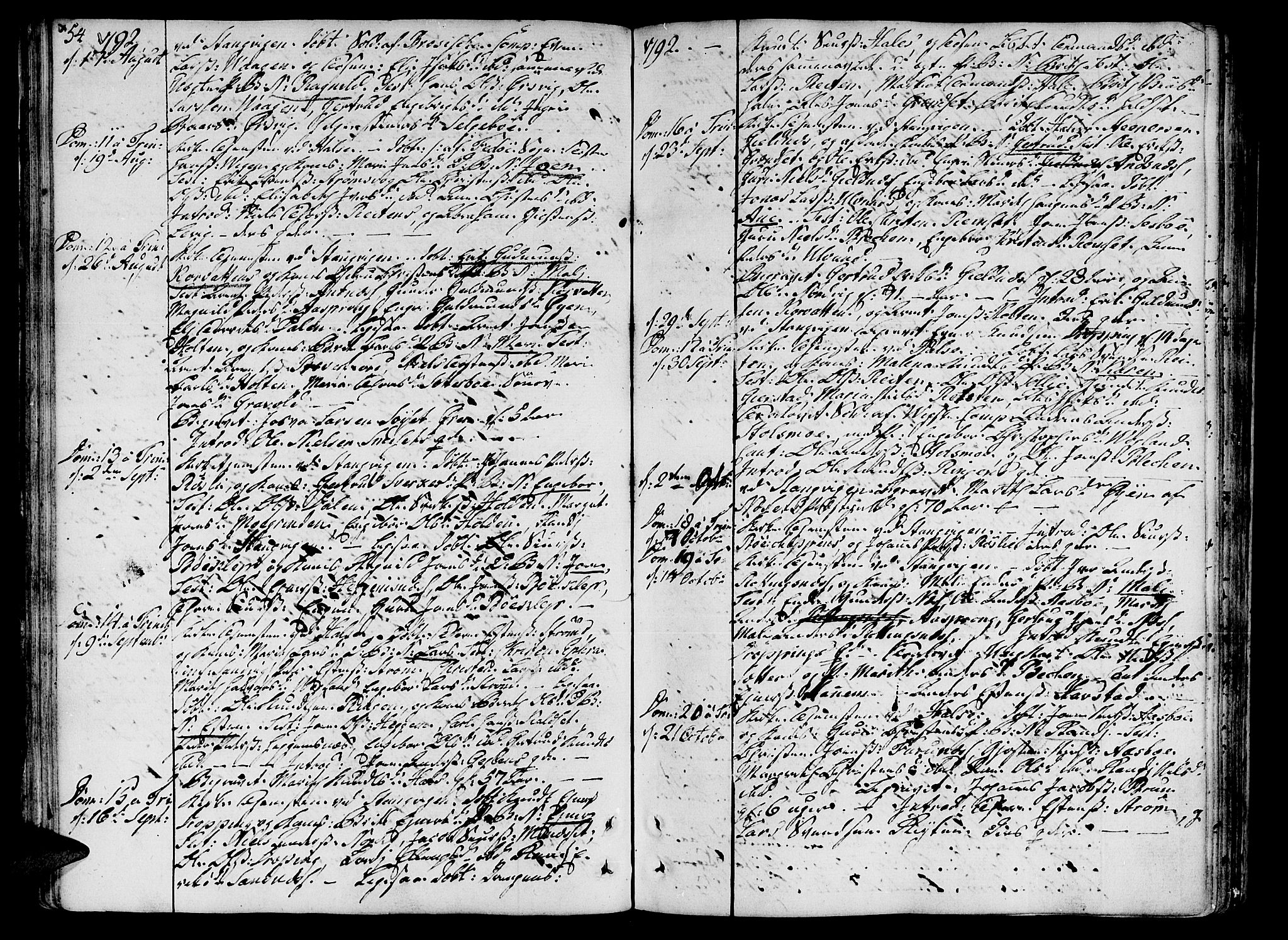 Ministerialprotokoller, klokkerbøker og fødselsregistre - Møre og Romsdal, AV/SAT-A-1454/592/L1022: Parish register (official) no. 592A01, 1784-1819, p. 54