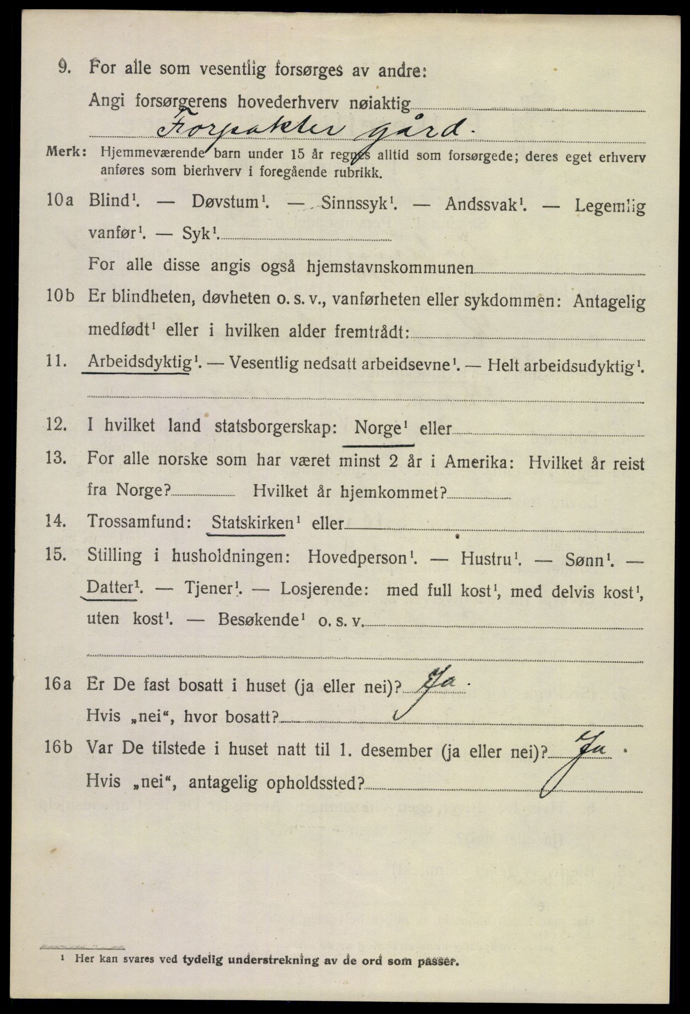 SAKO, 1920 census for Solum, 1920, p. 10695